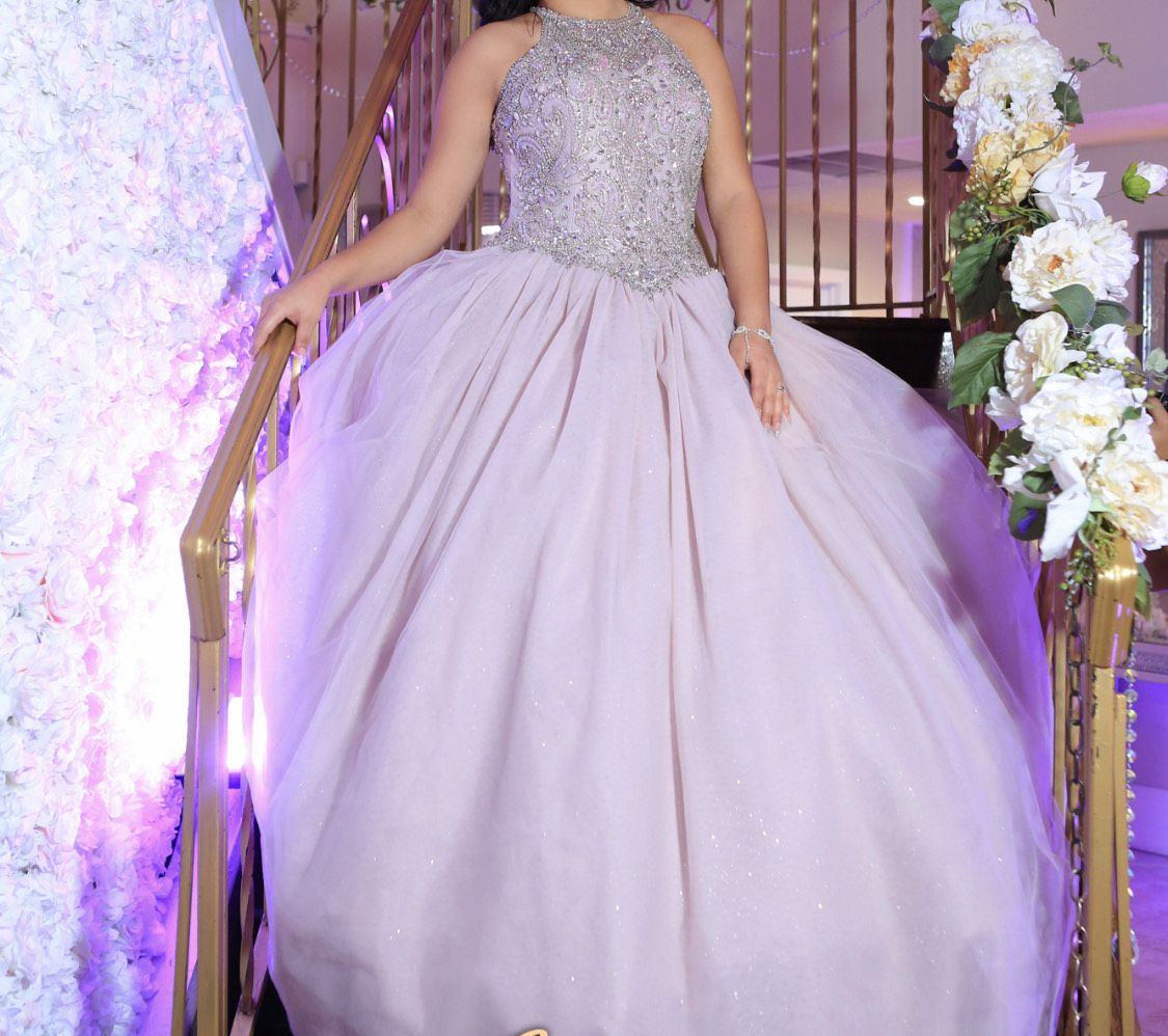 MoriLee Size 6 Halter Light Purple Ball Gown on Queenly