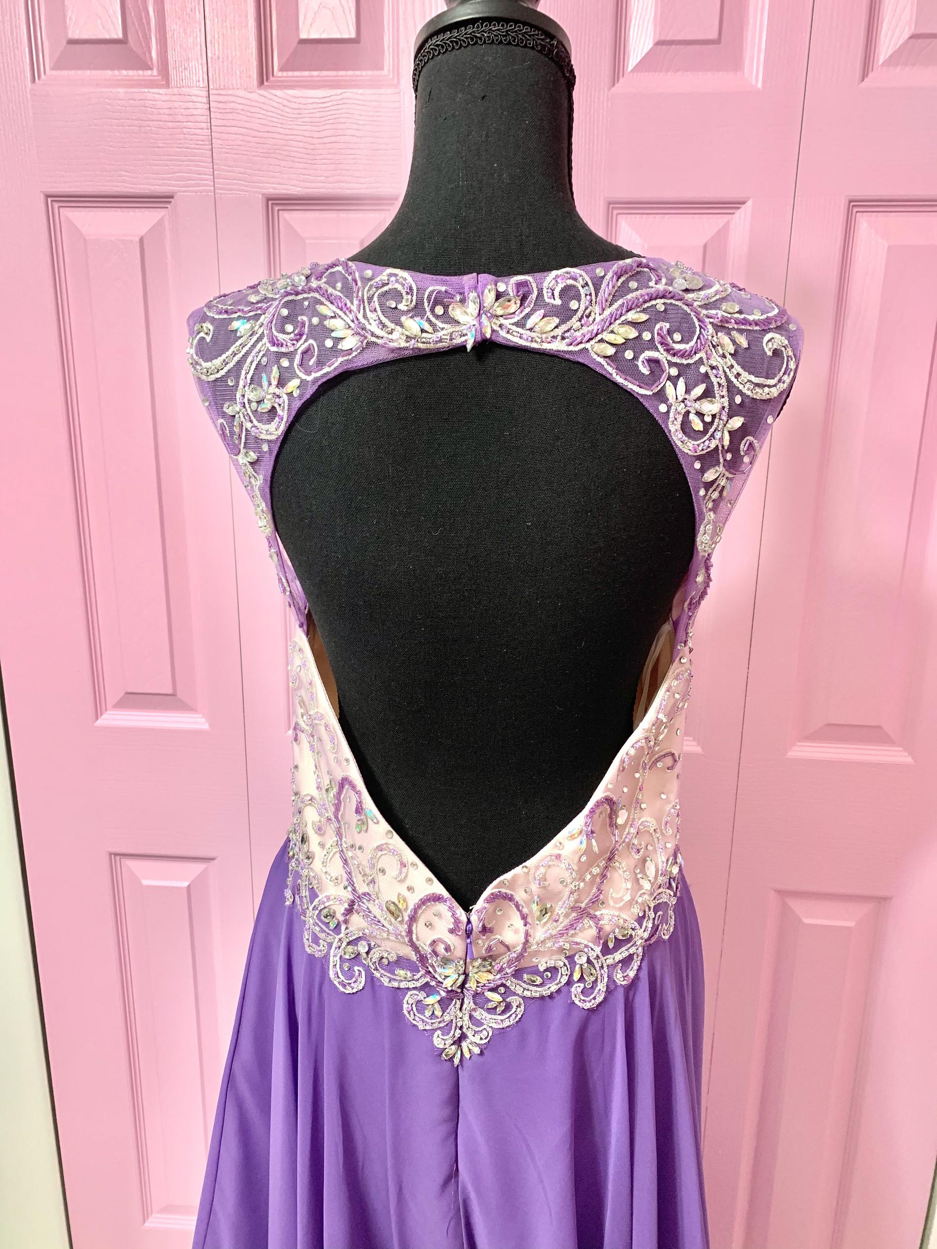 Alyce Paris Purple Size 10 Embroidery Pageant Prom Straight Dress on Queenly