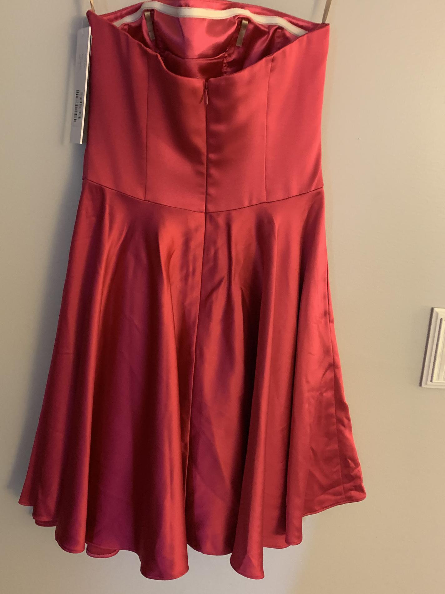 Jovani Size 2 Homecoming Strapless Satin Hot Pink Cocktail Dress on Queenly