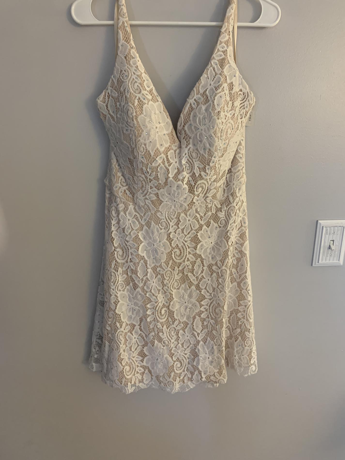 Jolene Plus Size 16 Lace White Cocktail Dress on Queenly