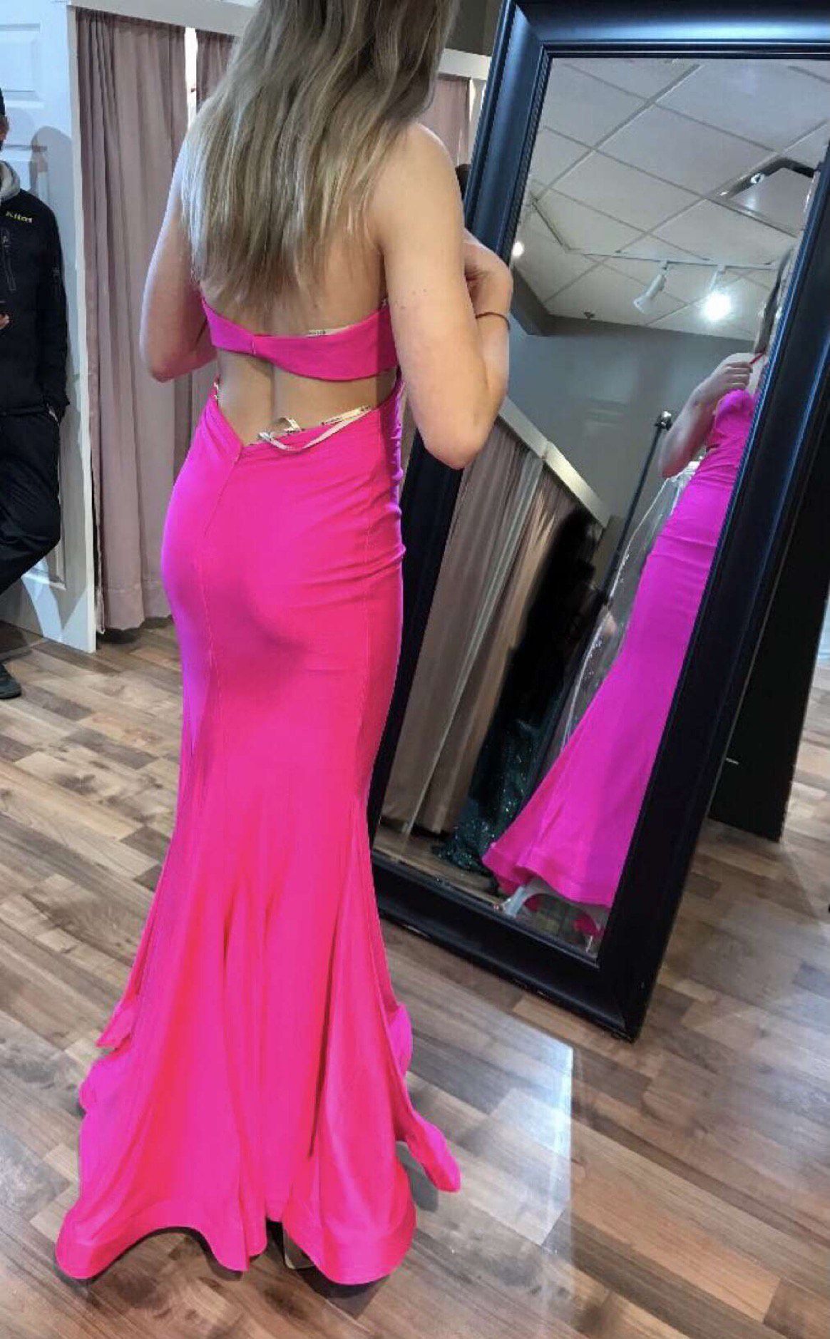 Size 2 Prom Hot Pink Floor Length Maxi on Queenly