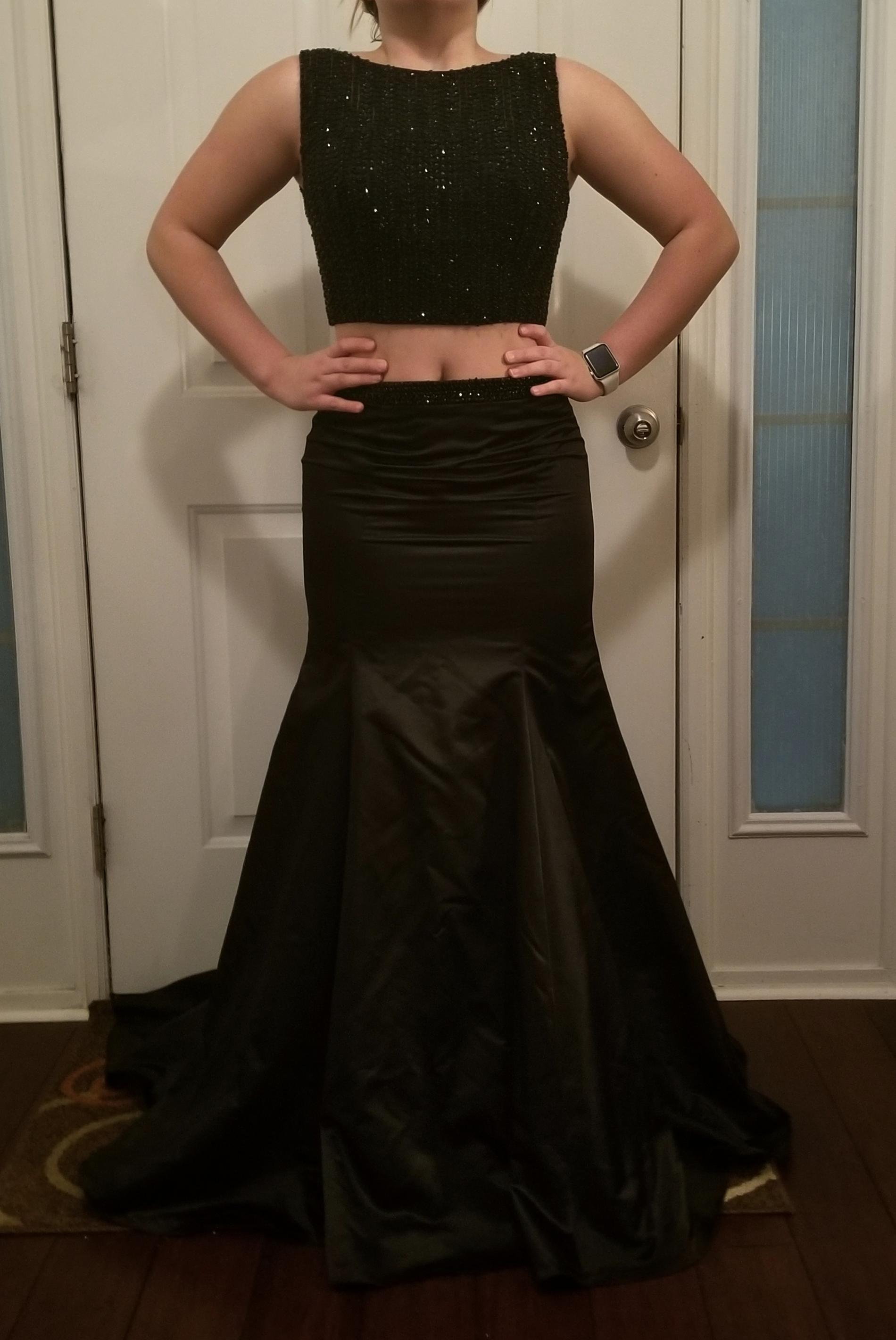Sherri Hill Size 6 Prom Sequined Black Ball Gown on Queenly