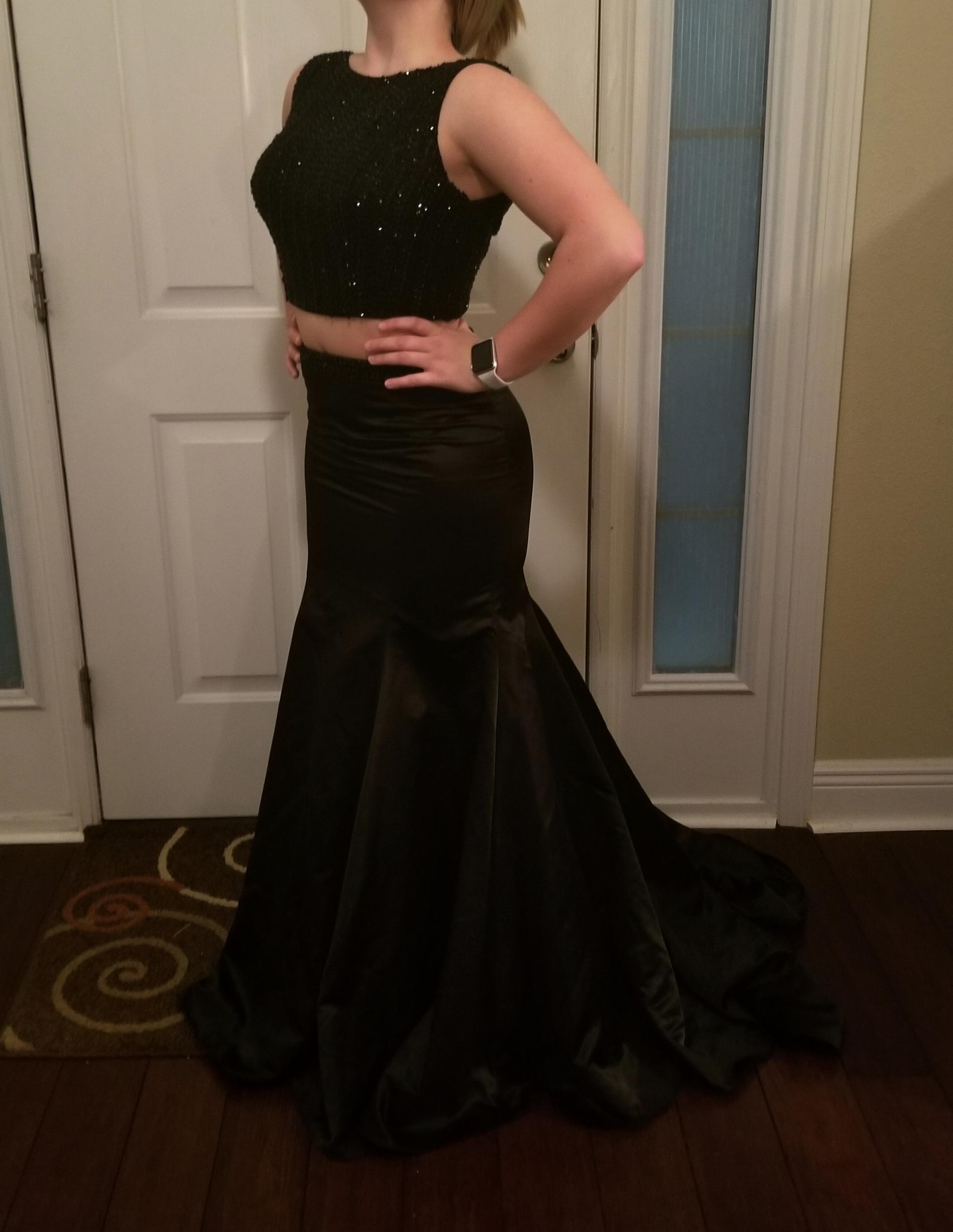 Sherri Hill Size 8 Prom Sequined Black Ball Gown on Queenly