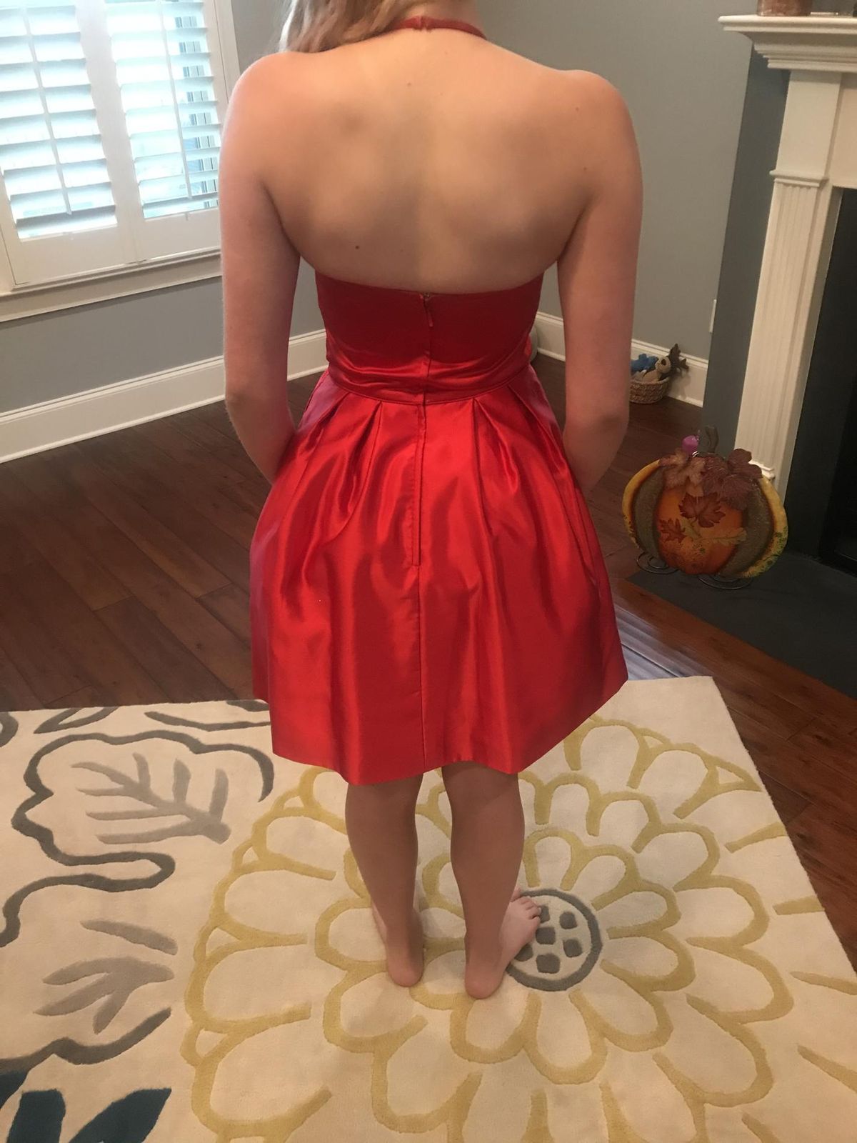 Sherri Hill Red Size 4 Sorority Formal Backless Halter Cocktail Dress on Queenly