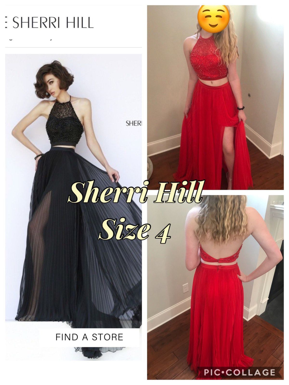 Sherri Hill Size 4 Pageant Halter Sequined Red Floor Length Maxi on Queenly