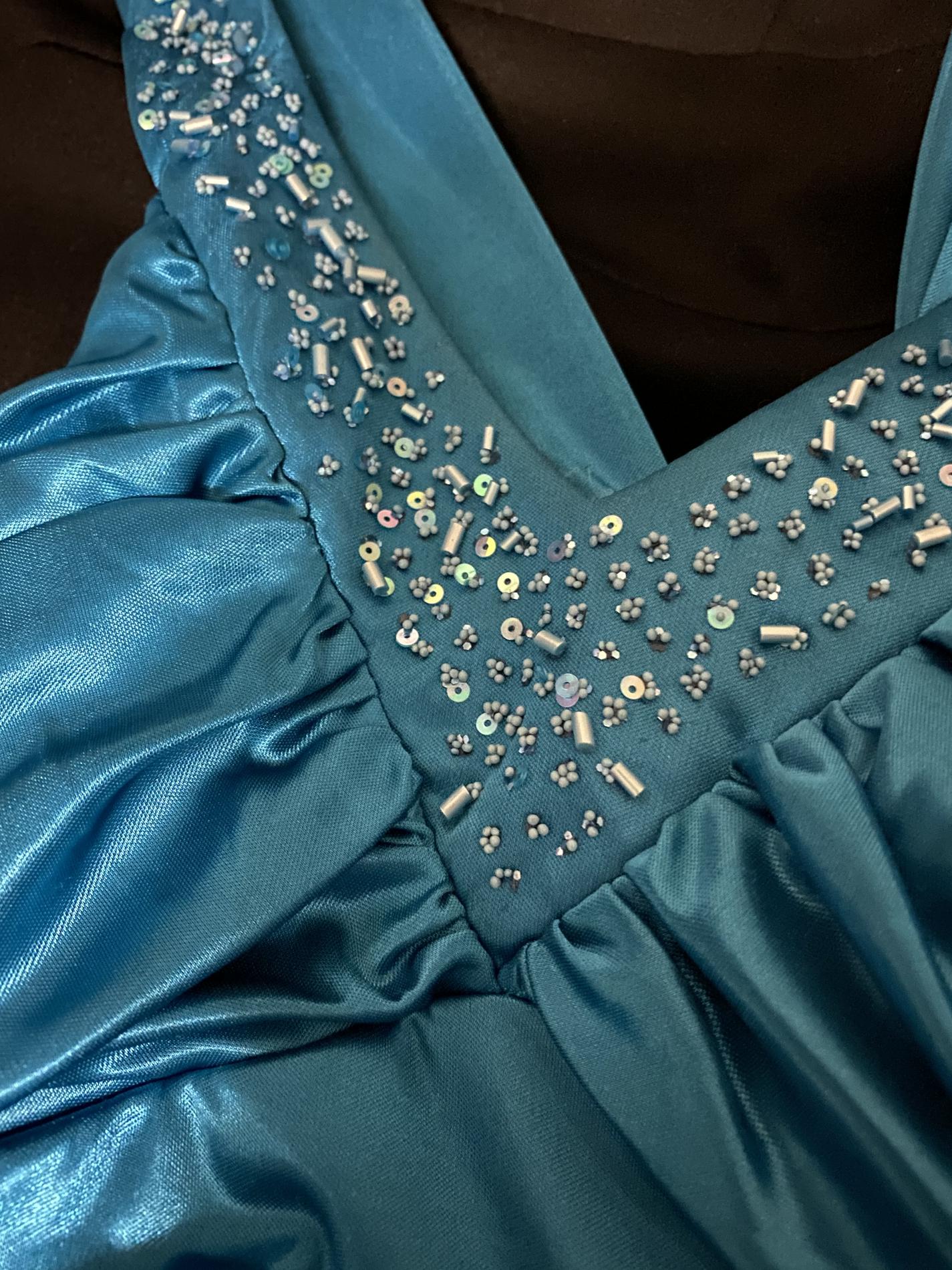 Jodi Kristopher Size 00 Prom Blue Mermaid Dress on Queenly