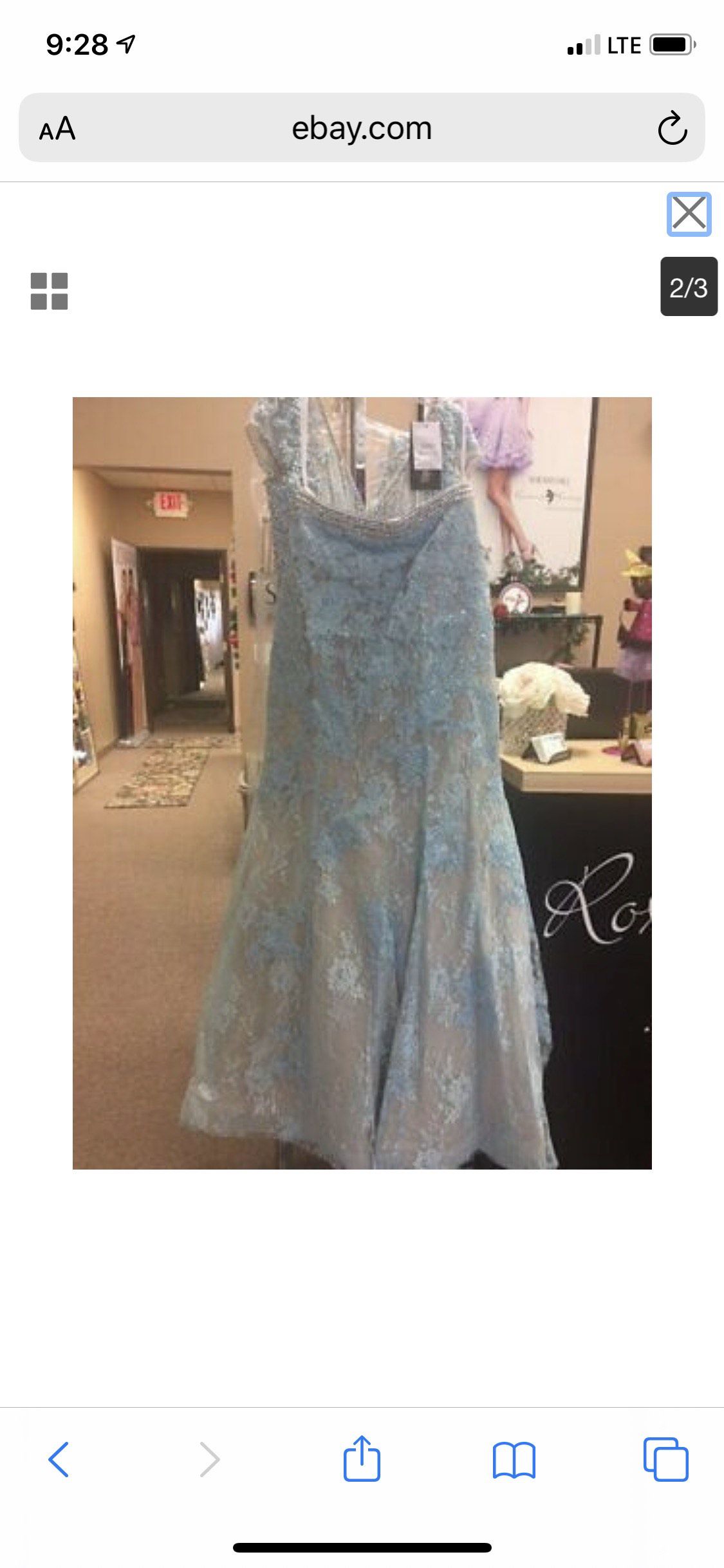 Sherri Hill Blue Size 2 Lace Two Piece Prom Mermaid Dress on Queenly