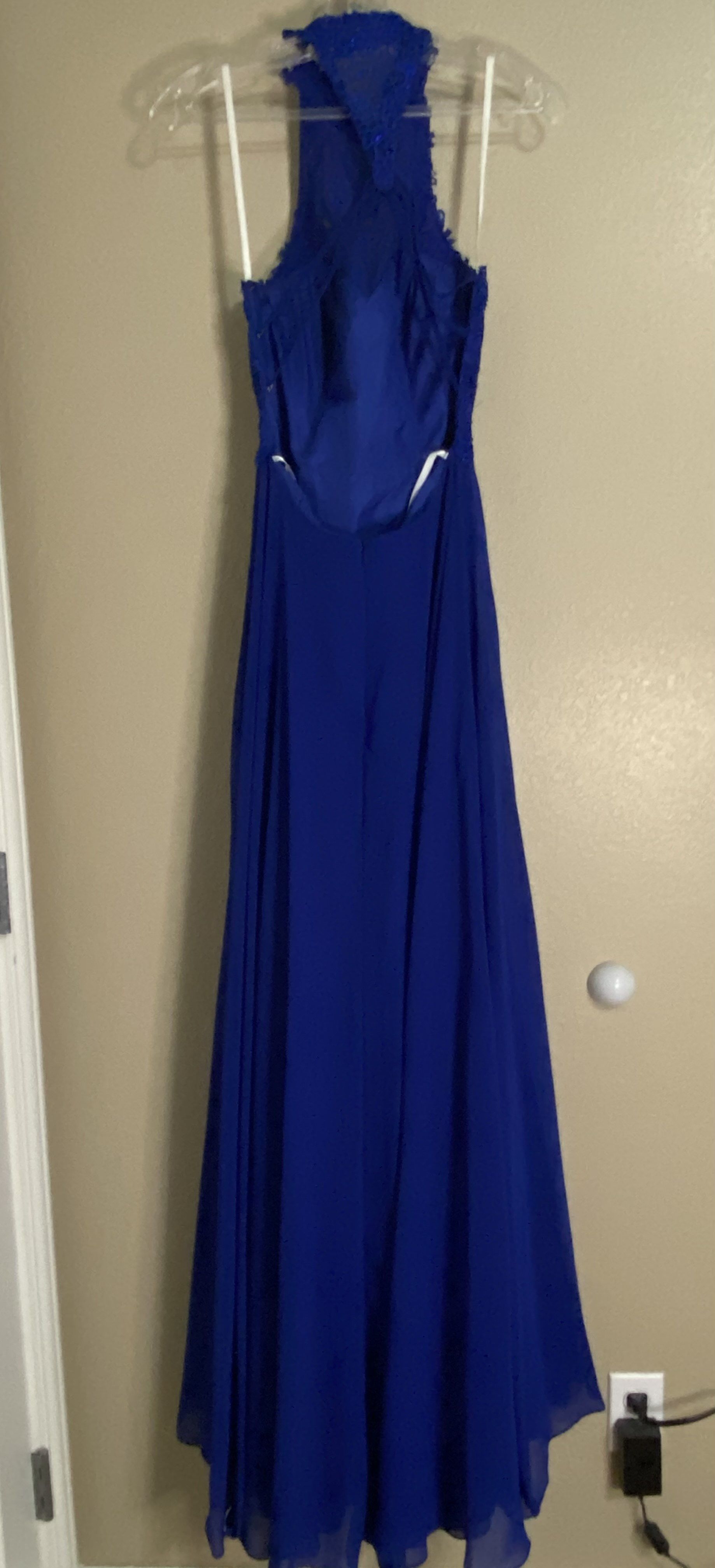 Alyce Paris Size 0 Prom Halter Royal Blue Floor Length Maxi on Queenly