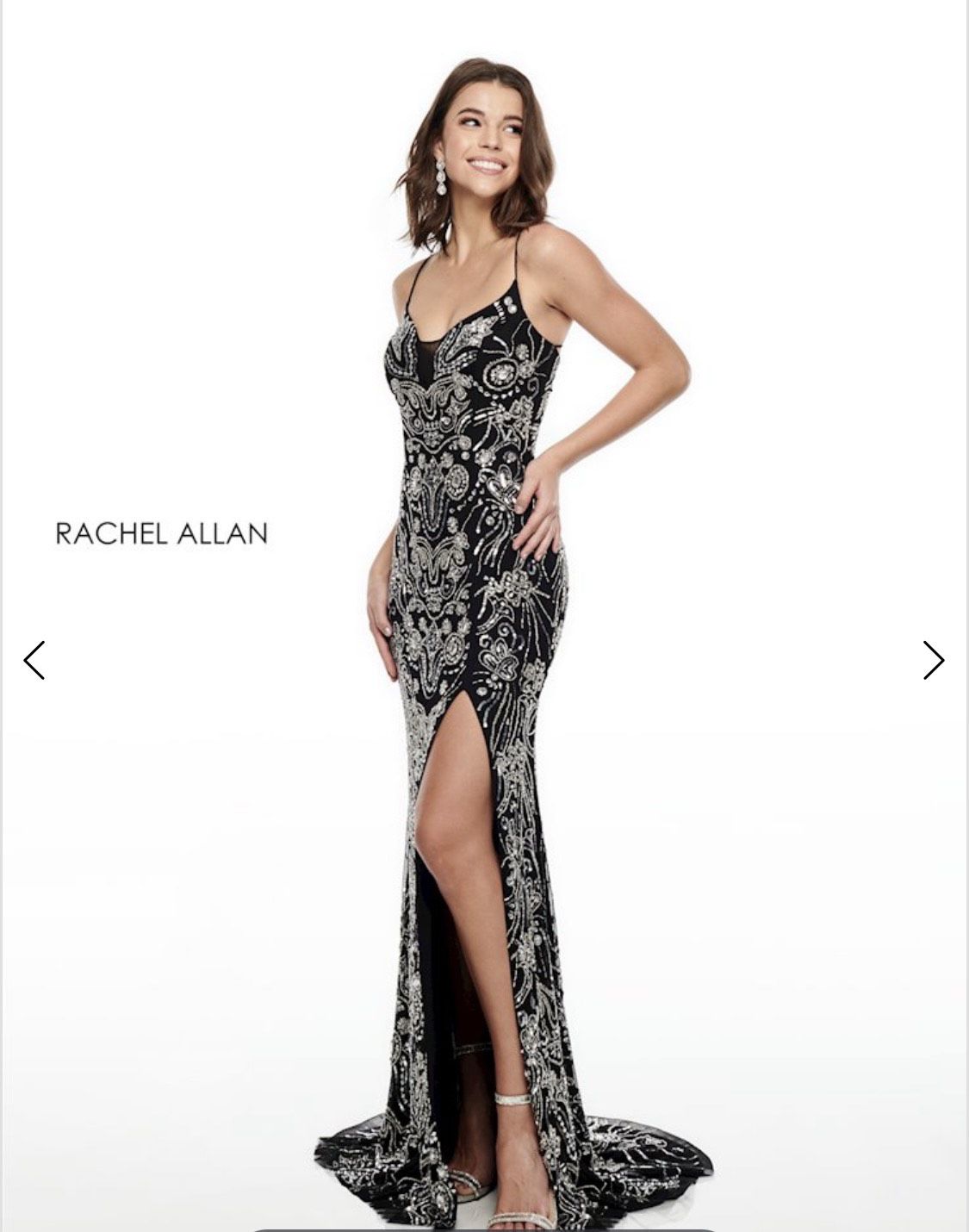 Rachel Allan Size 4 Prom Sequined Black Floor Length Maxi on Queenly