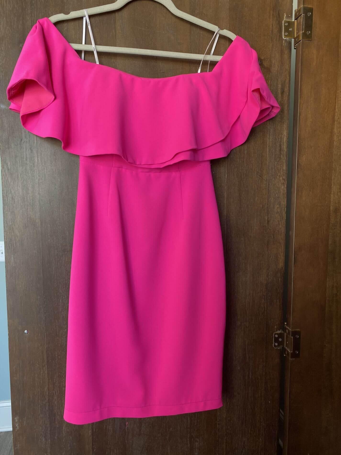 Lulus Size 0 Homecoming Off The Shoulder Hot Pink Cocktail Dress on Queenly