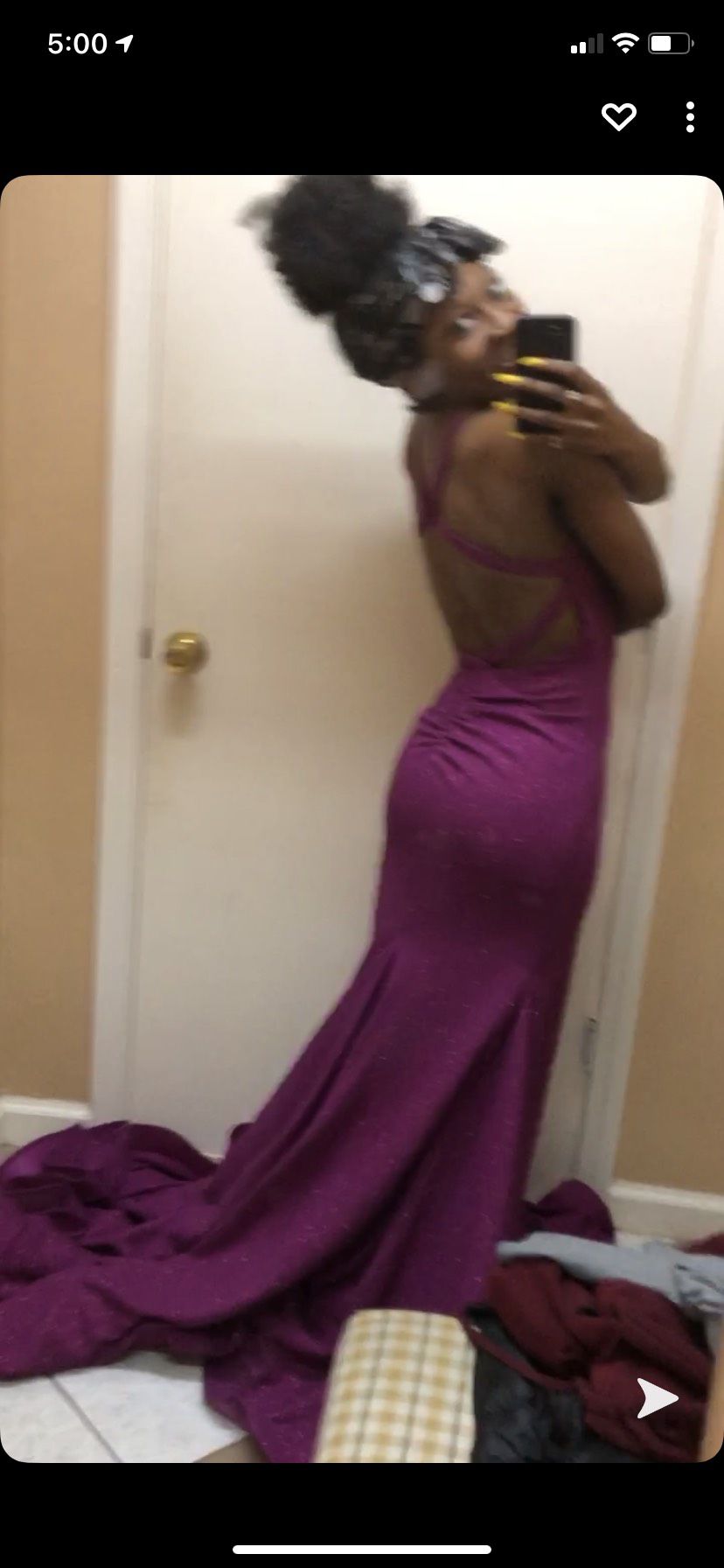 Cinderella Size 0 Prom Plunge Purple Mermaid Dress on Queenly