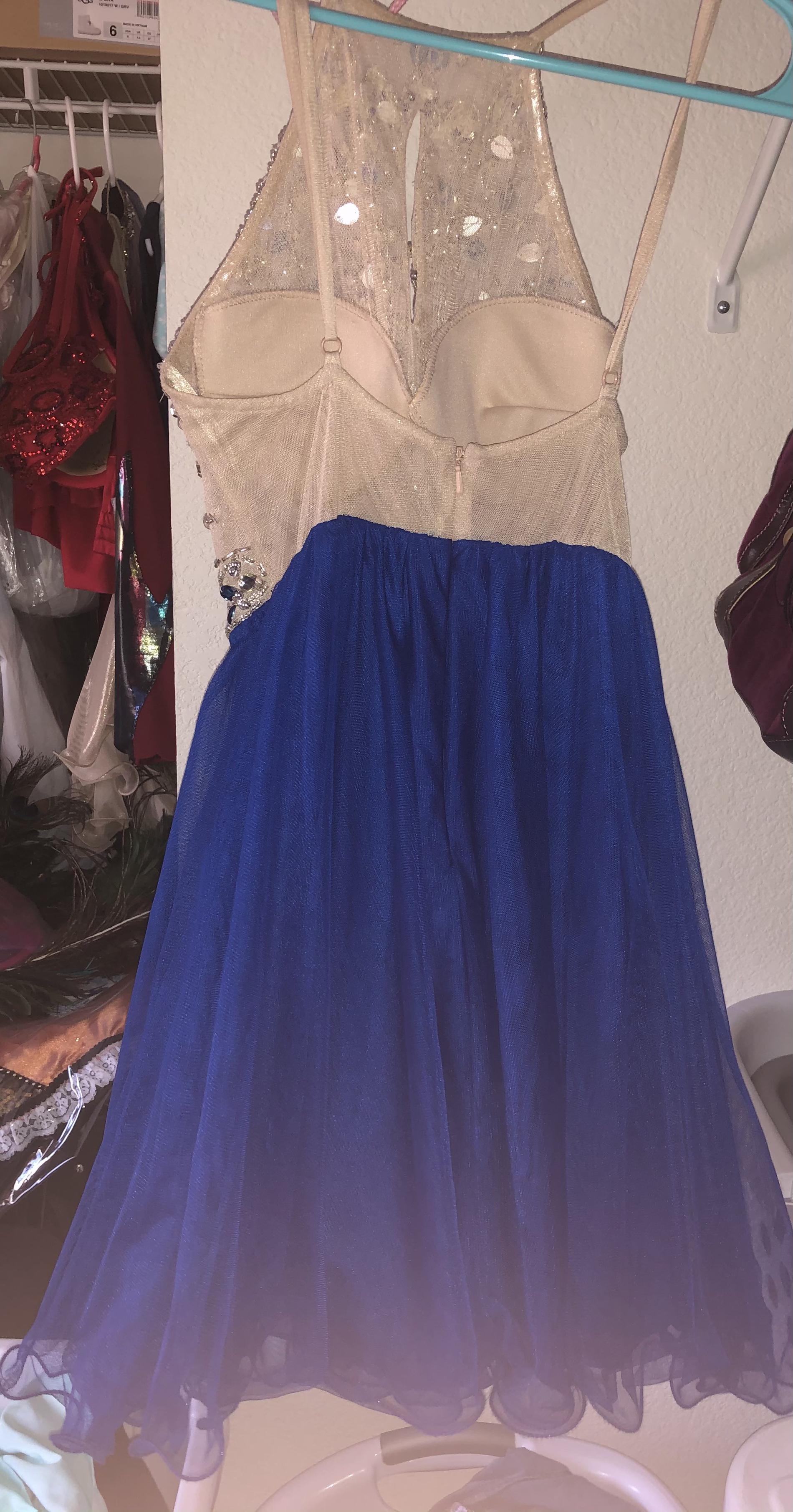 Blondie Nites Size 2 Homecoming Halter Royal Blue Cocktail Dress on Queenly