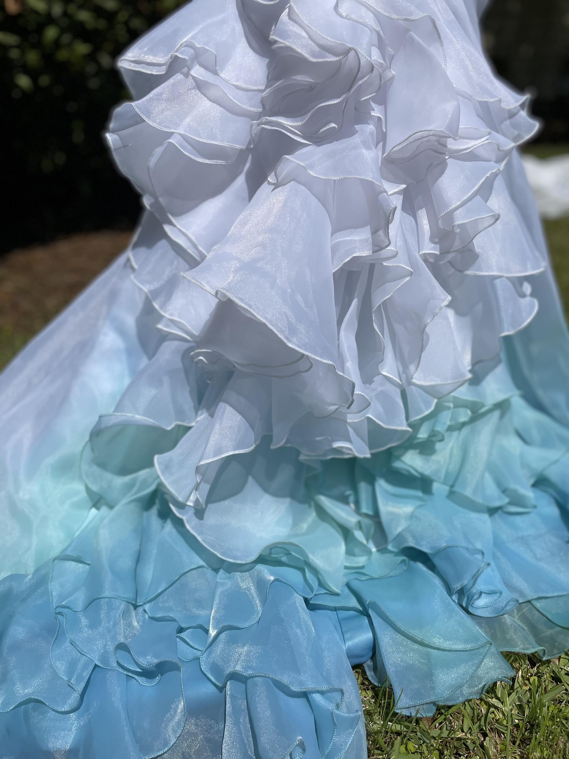 Size 4 Wedding Strapless Light Blue Mermaid Dress on Queenly