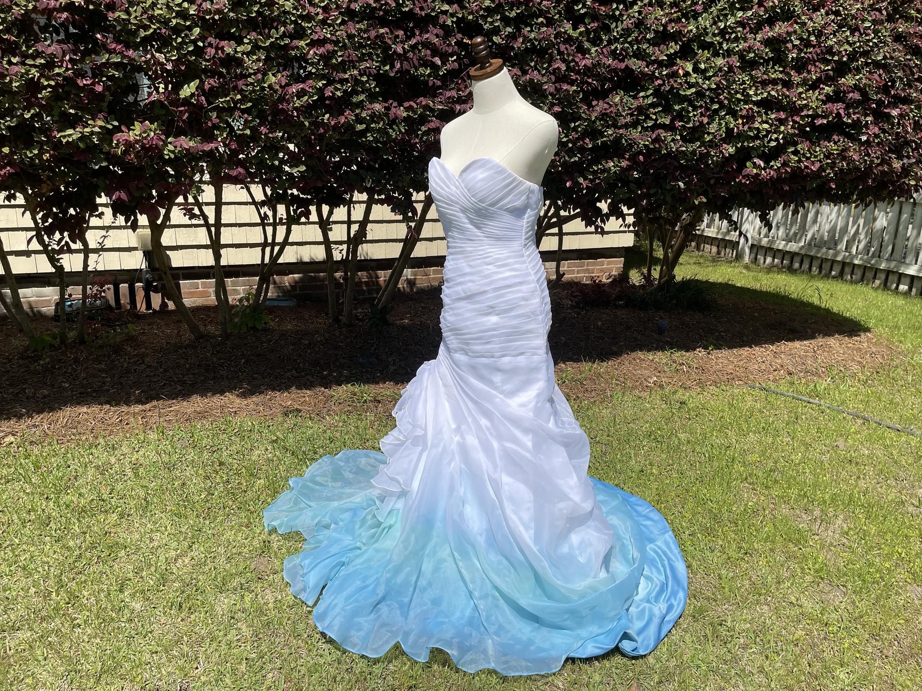 Size 4 Wedding Strapless Light Blue Mermaid Dress on Queenly