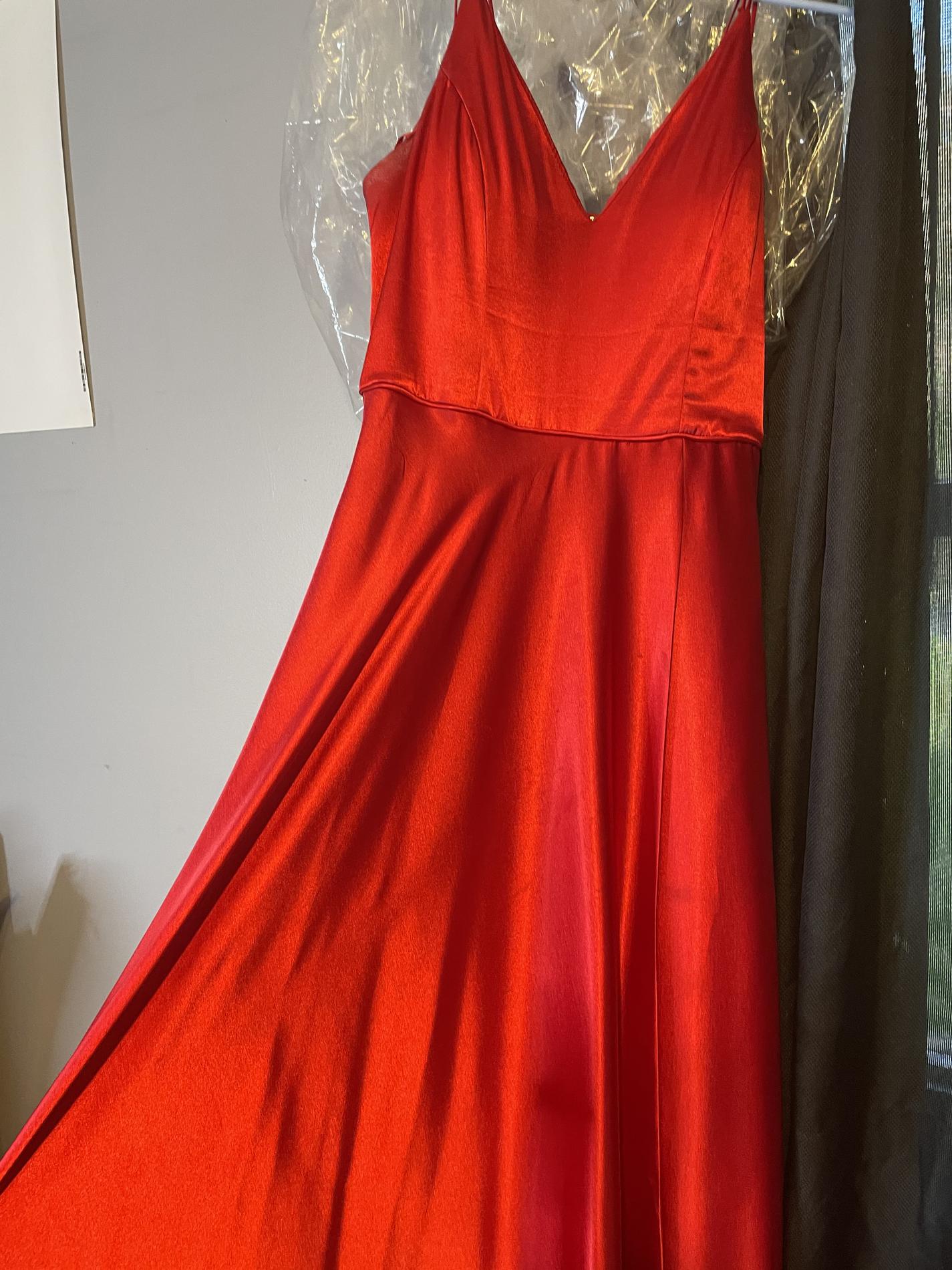Windsor Size 10 Prom Satin Red Floor Length Maxi on Queenly