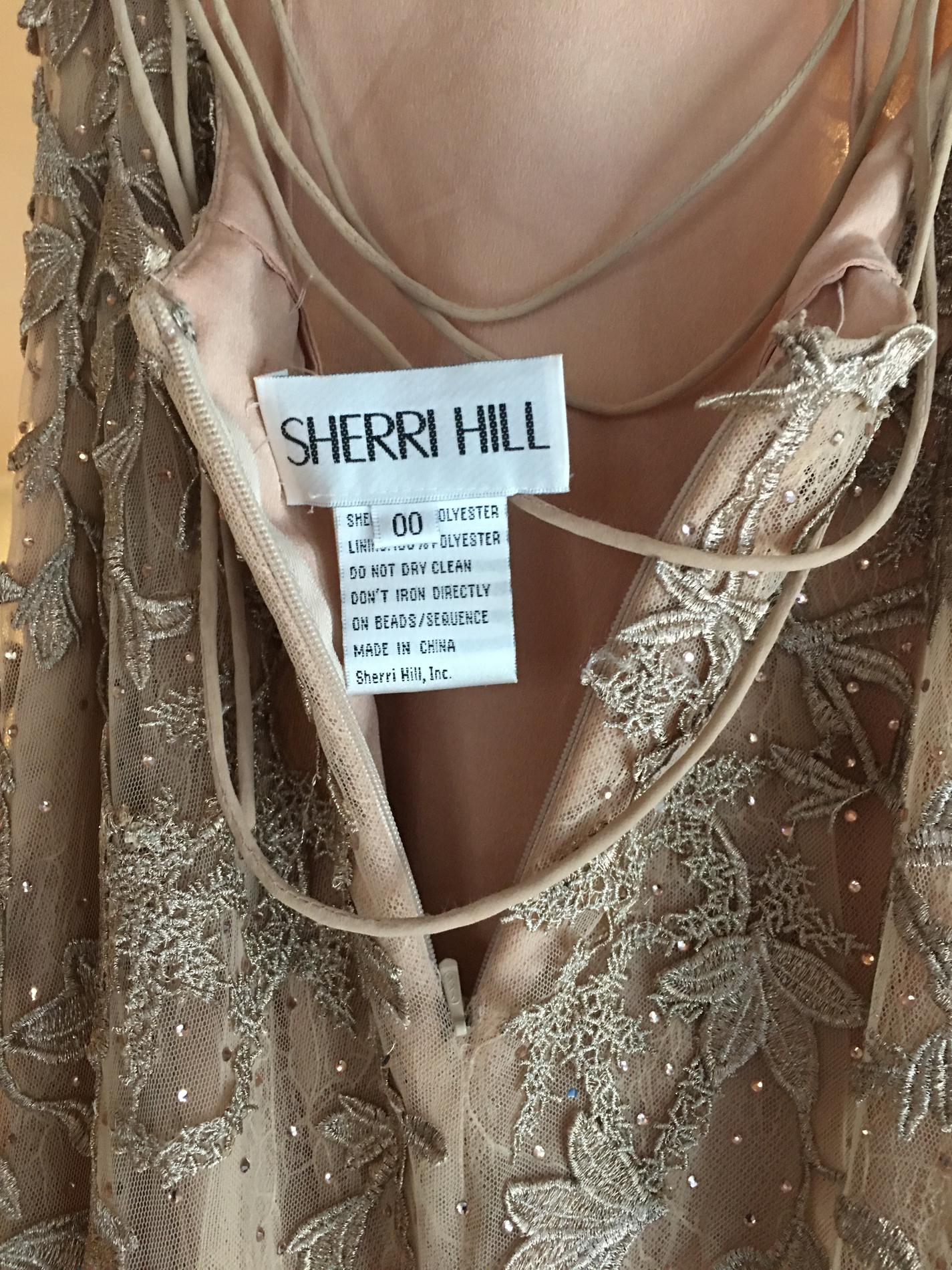 Style 52338 Sherri Hill Size 00 Prom Lace Gold Mermaid Dress on Queenly