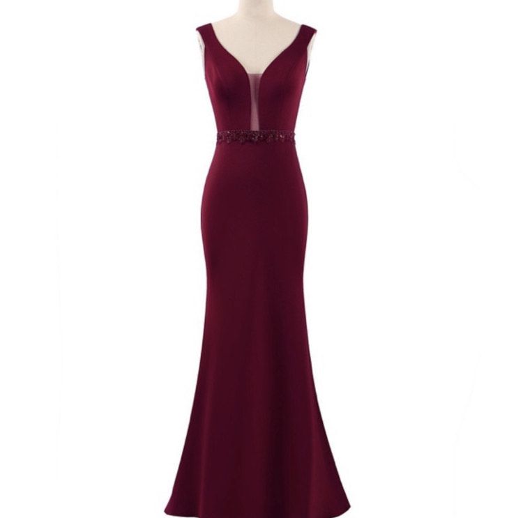 Plus Size 16 Prom Burgundy Red Mermaid Dress on Queenly