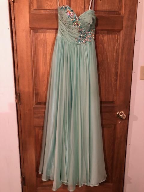 MoriLee Size 0 Prom Light Green A-line Dress on Queenly