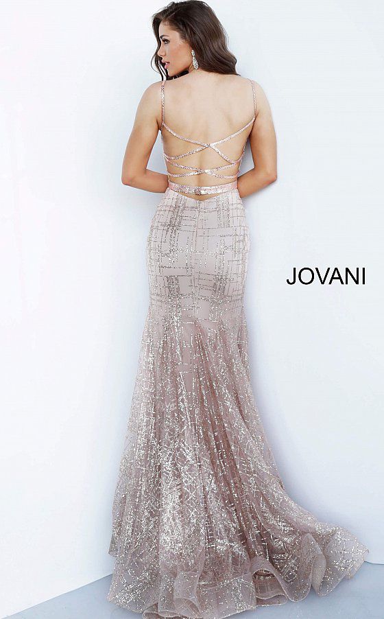 Style 2388 Jovani Size 00 Prom Plunge Light Pink Mermaid Dress on Queenly