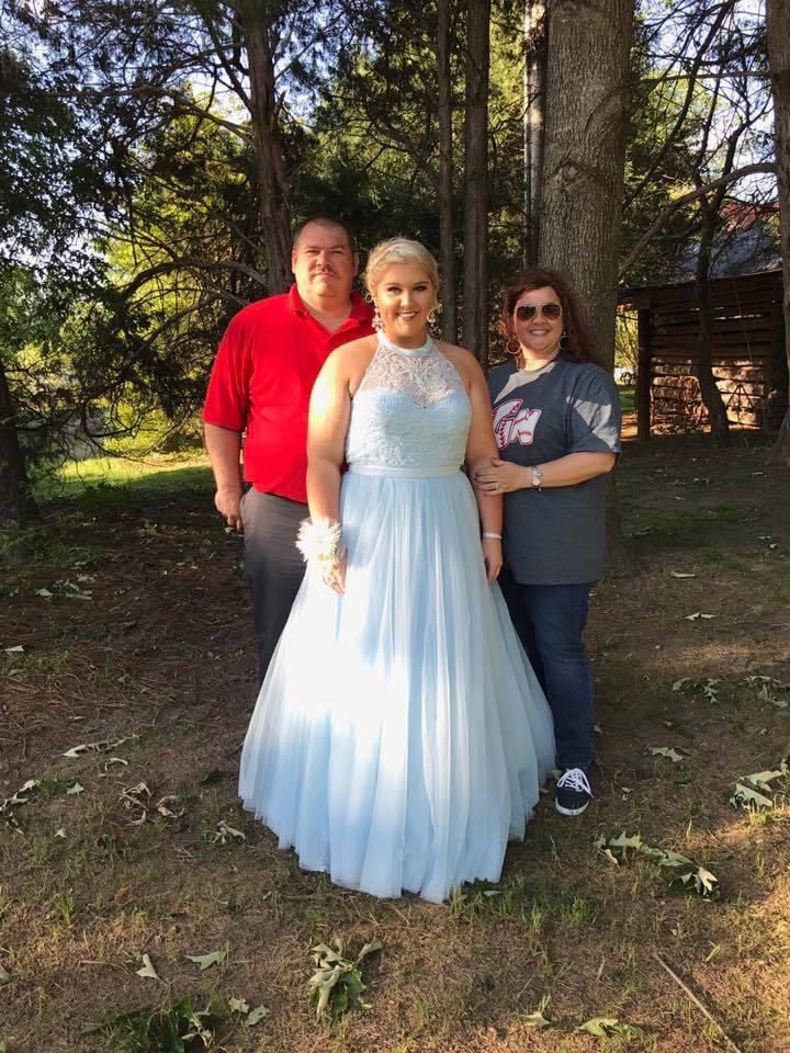 Sherri Hill Plus Size 18 Prom High Neck Light Blue Ball Gown on Queenly