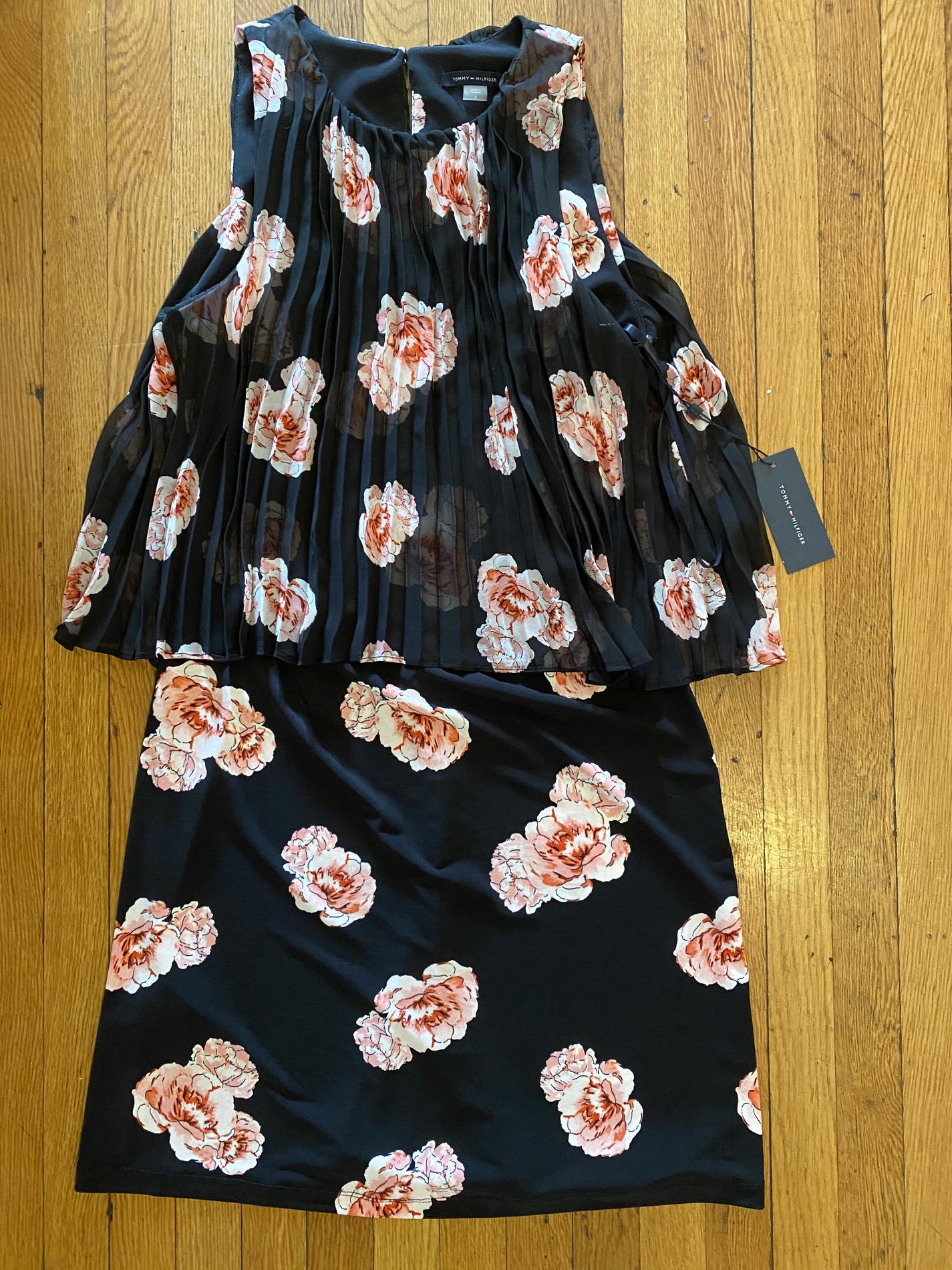 Size 6 Wedding Guest Floral Black Cocktail Dress on Queenly