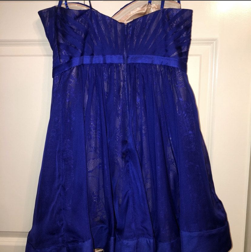 La Femme Size 10 Homecoming Strapless Royal Blue Cocktail Dress on Queenly
