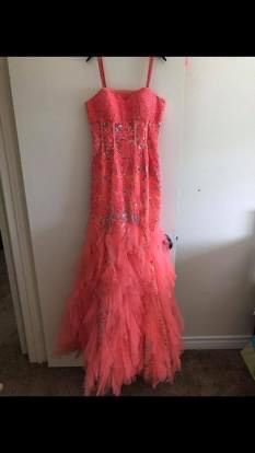 Jovani Orange Size 8 Prom Mermaid Dress on Queenly