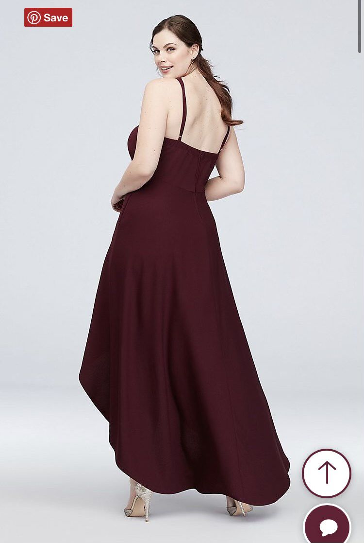 Plus Size 18 Burgundy Red A-line Dress on Queenly