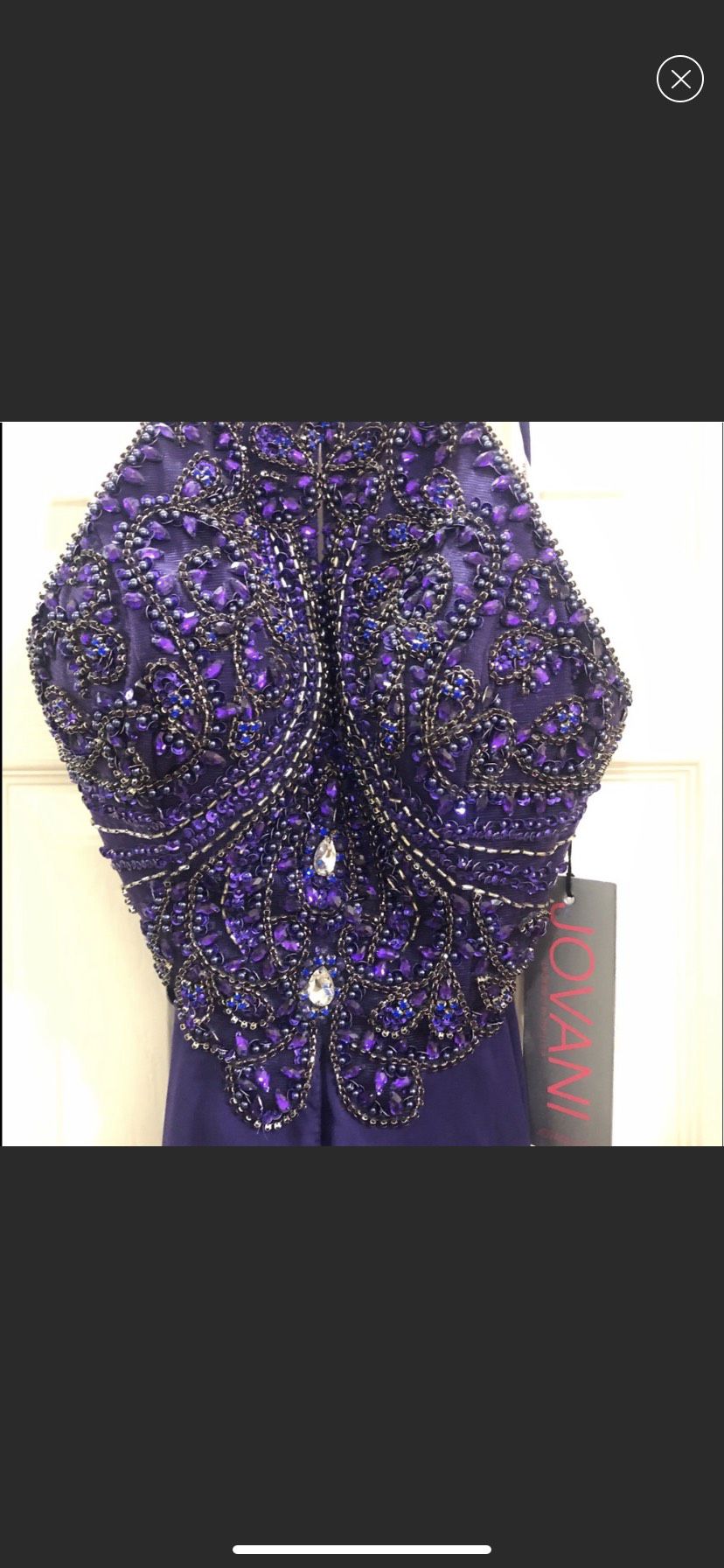 Jovani Size 4 Homecoming Halter Sequined Purple A-line Dress on Queenly