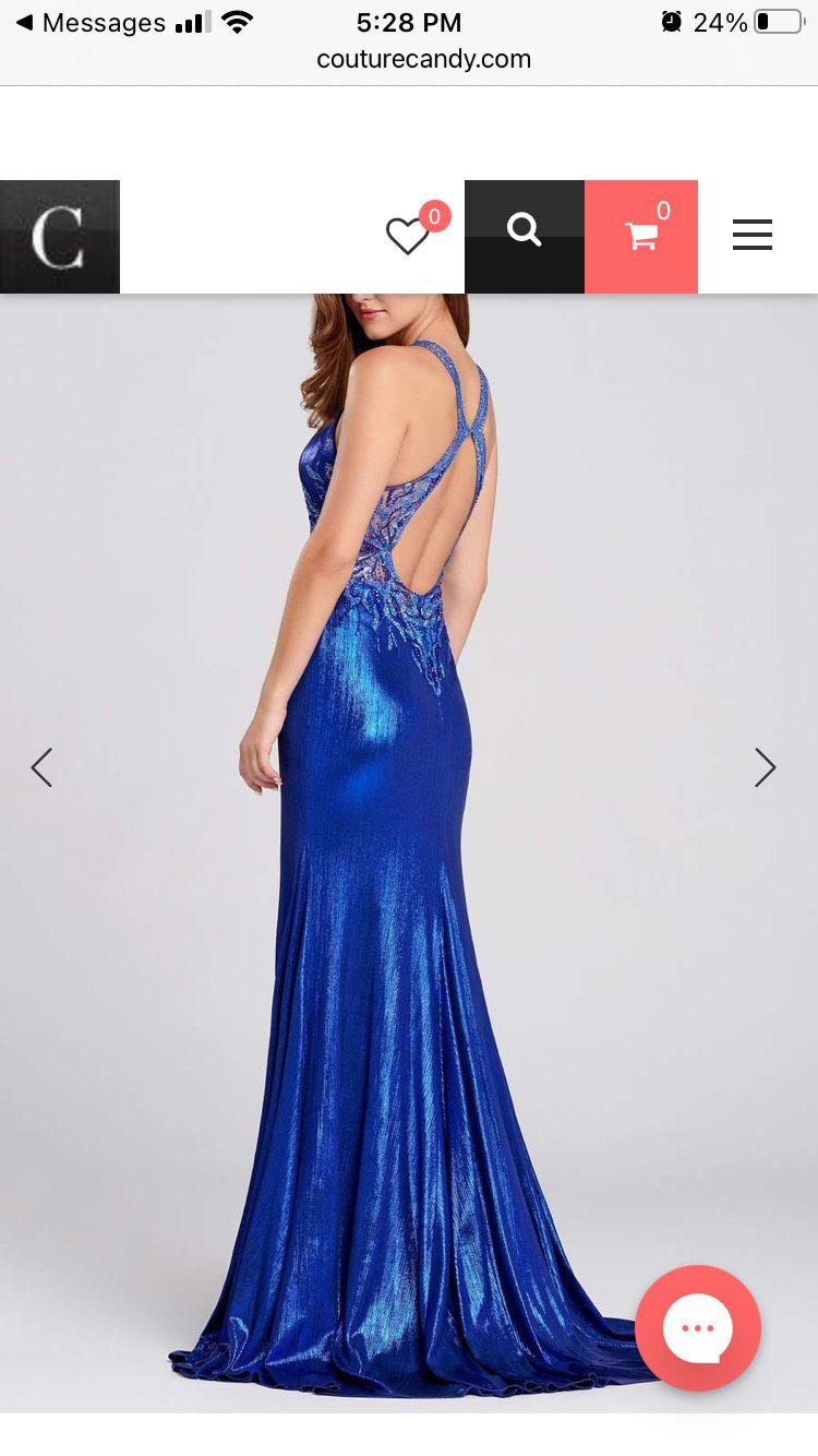 Size 8 Prom Plunge Royal Blue Floor Length Maxi on Queenly