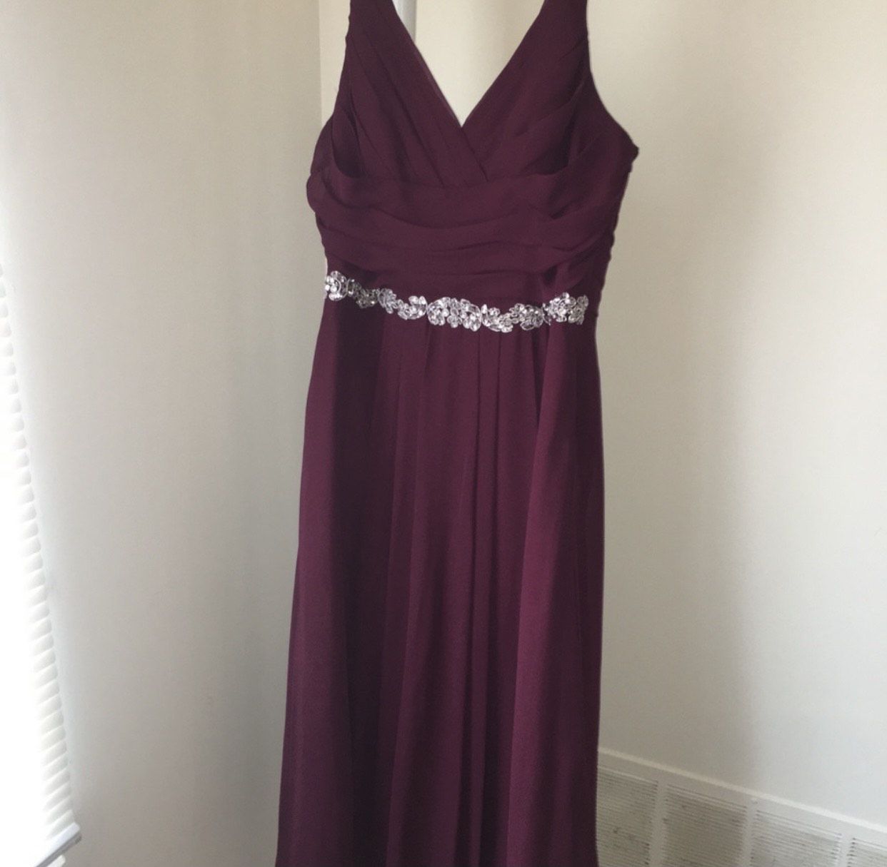 Plus Size 18 Bridesmaid Burgundy Purple A-line Dress on Queenly