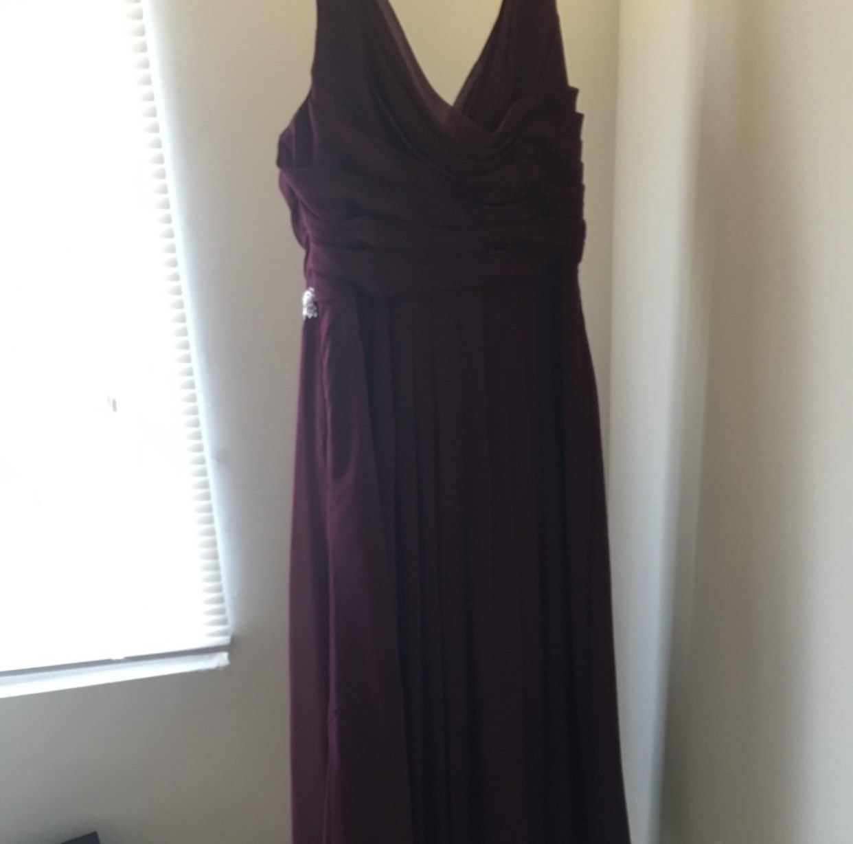 Plus Size 18 Bridesmaid Burgundy Purple A-line Dress on Queenly