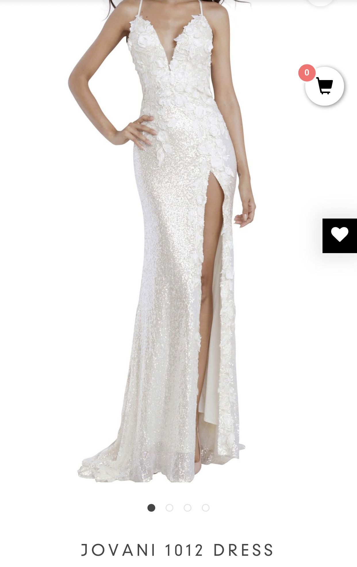 Jovani Size 6 Wedding White Side Slit Dress on Queenly