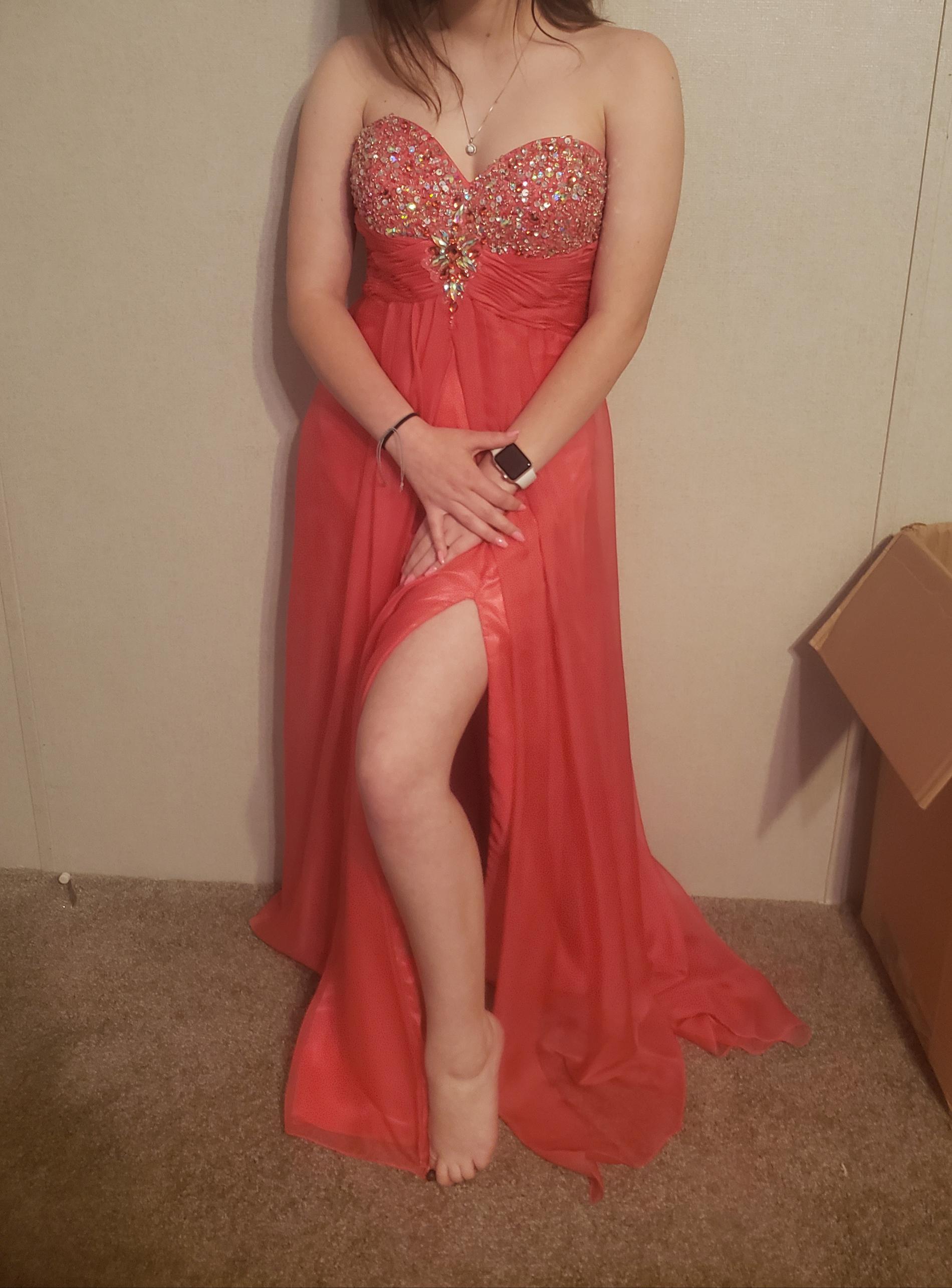 Size 4 Pink Side Slit Dress on Queenly