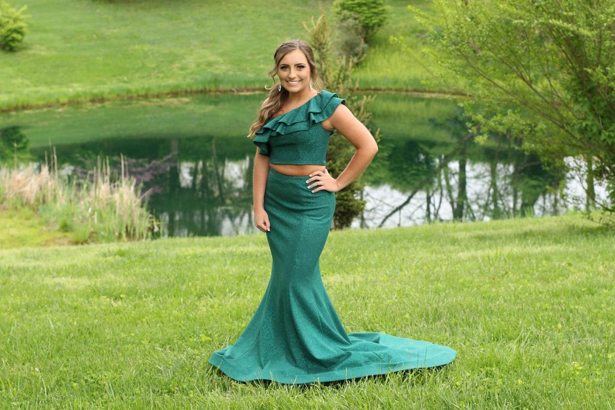 Style 66271 Jovani Size 2 Prom One Shoulder Emerald Green Mermaid Dress on Queenly