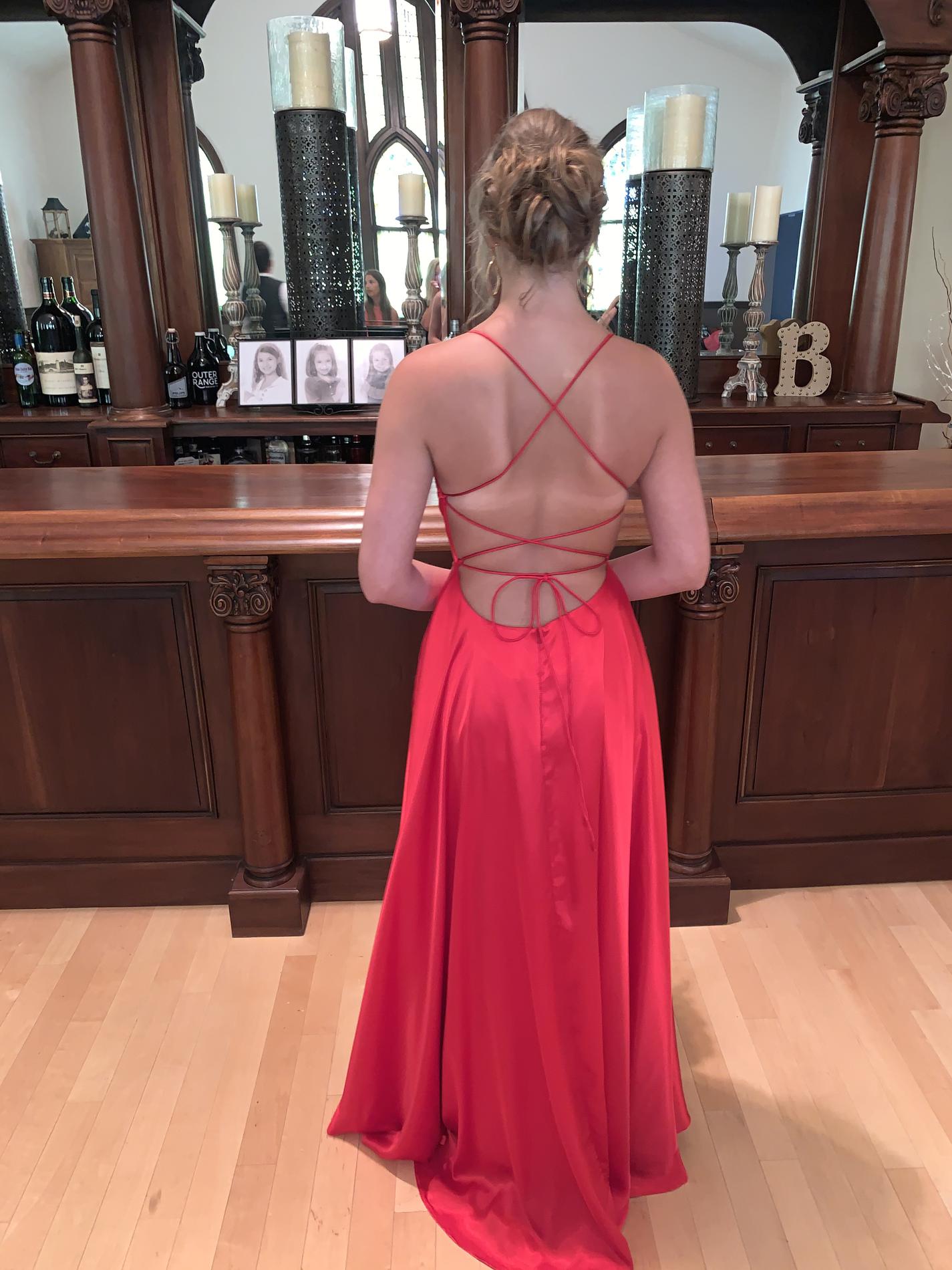 Sherri Hill Size 6 Prom Red Side Slit Dress on Queenly