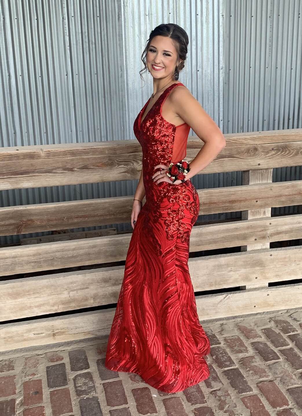 Jovani Size 2 Prom Red Mermaid Dress on Queenly