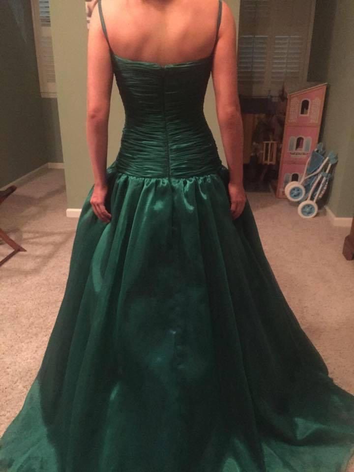 Jovani Size 6 Prom Strapless Sequined Emerald Green Ball Gown on Queenly
