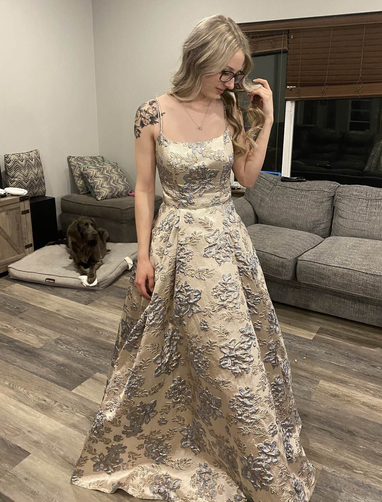 Size 2 Rose Gold Ball Gown on Queenly