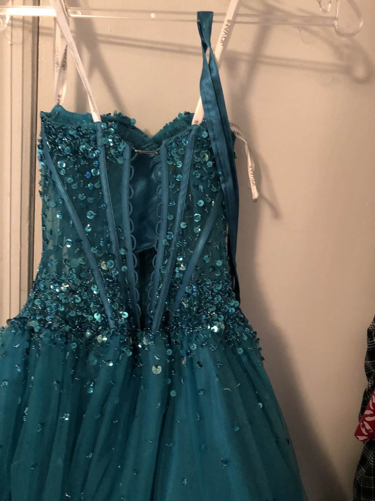 Jovani Blue Size 12 Corset Strapless Prom Ball gown on Queenly