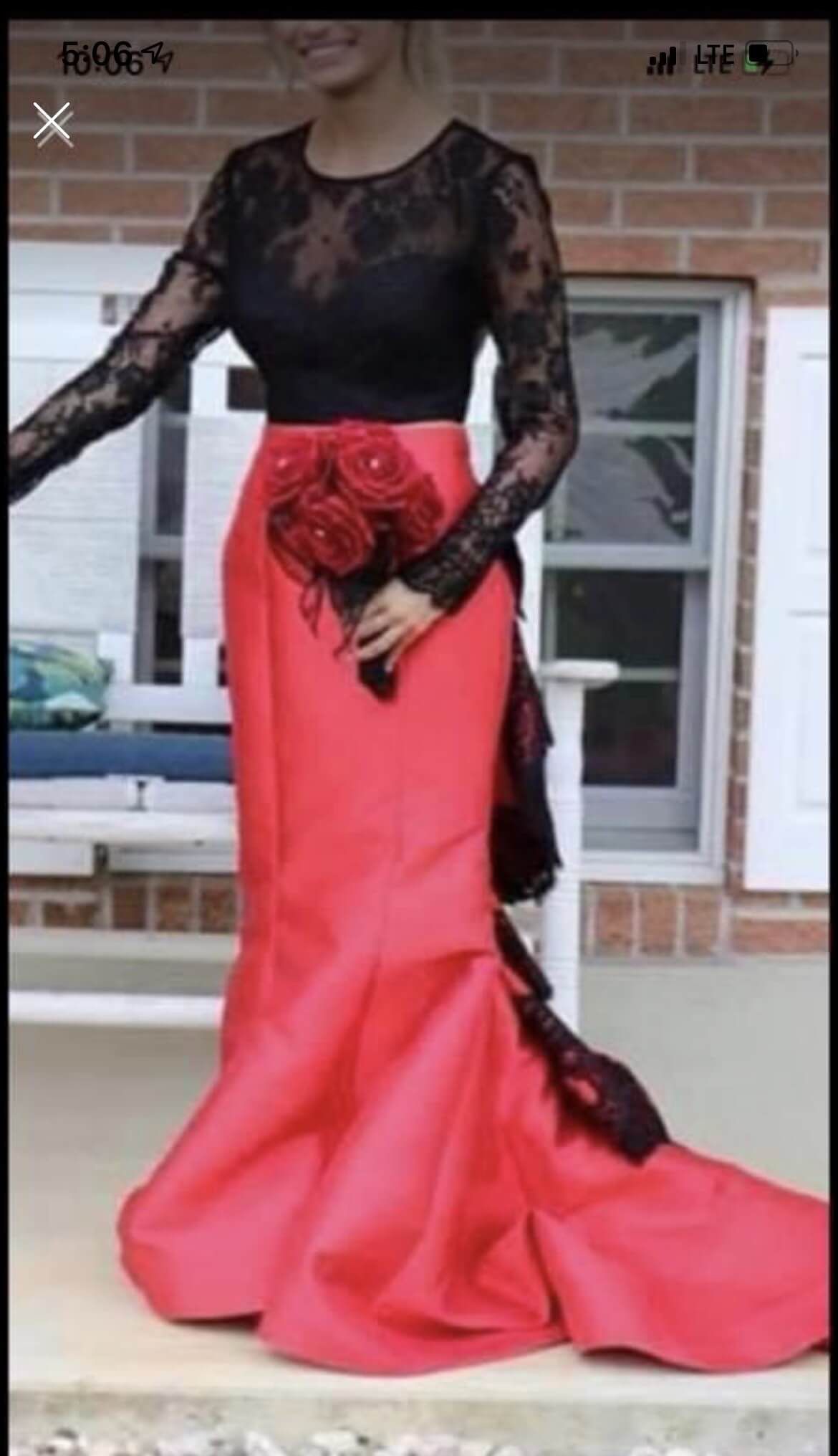 Sherri Hill Size 2 Prom Long Sleeve Lace Red Floor Length Maxi on Queenly