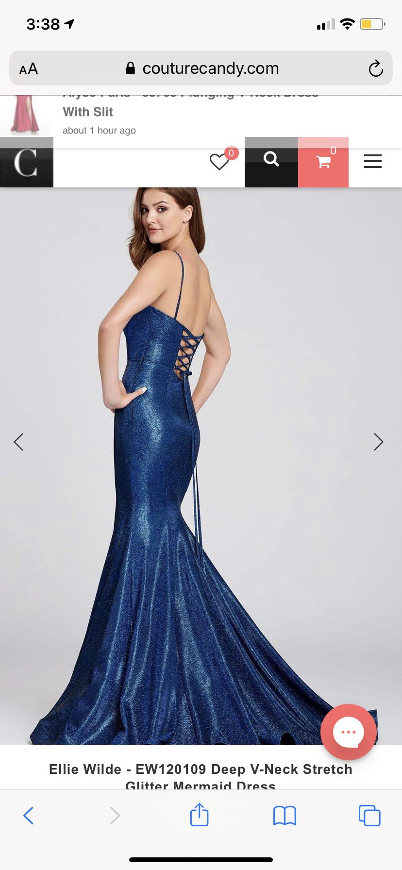Ellie Wilde Size 0 Prom Plunge Royal Blue Mermaid Dress on Queenly
