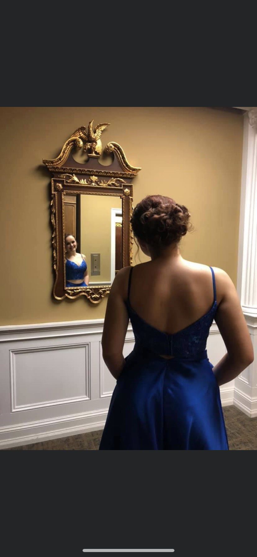 Size 8 Prom Royal Blue Side Slit Dress on Queenly