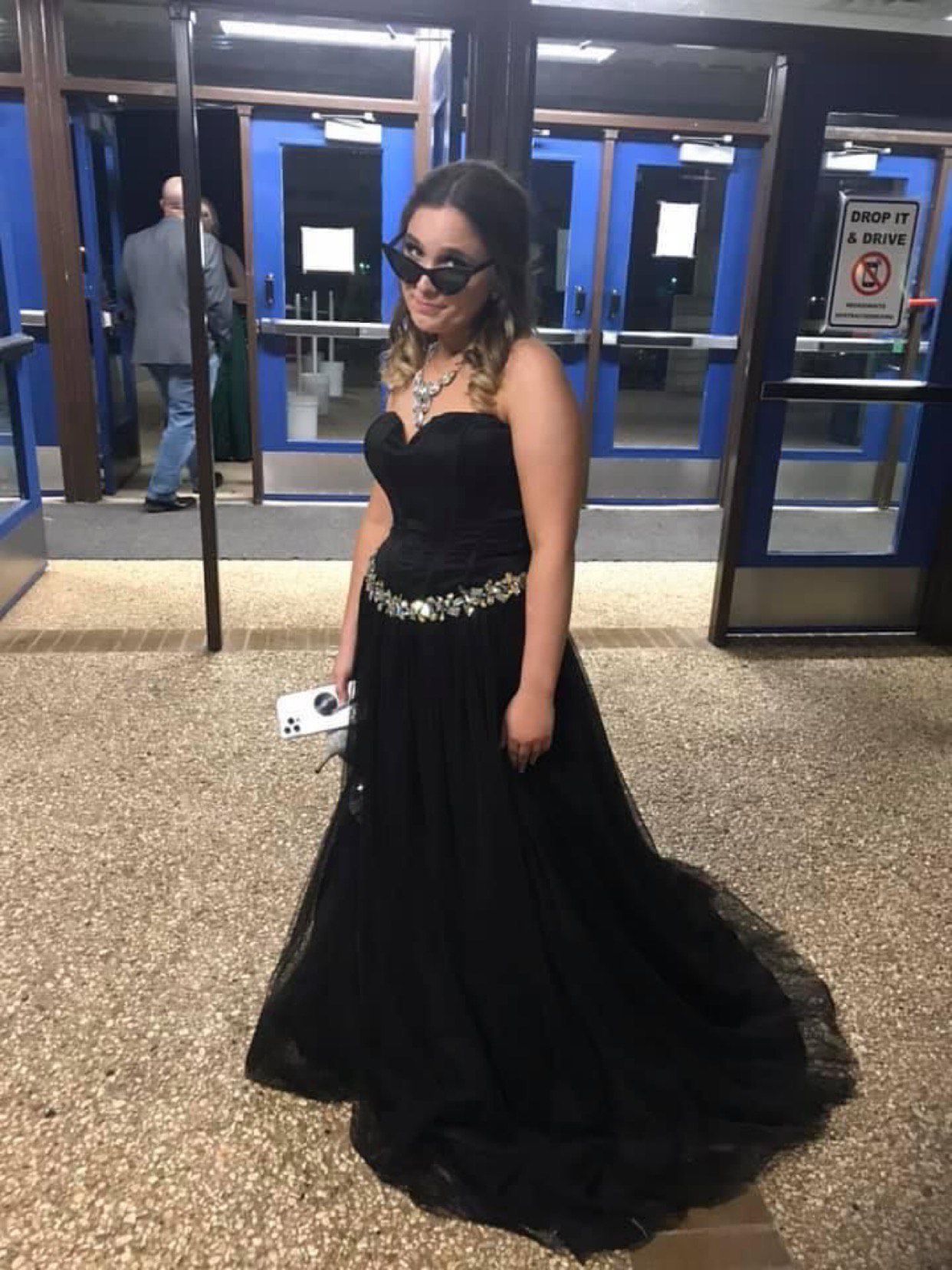Size 6 Prom Strapless Black Ball Gown on Queenly