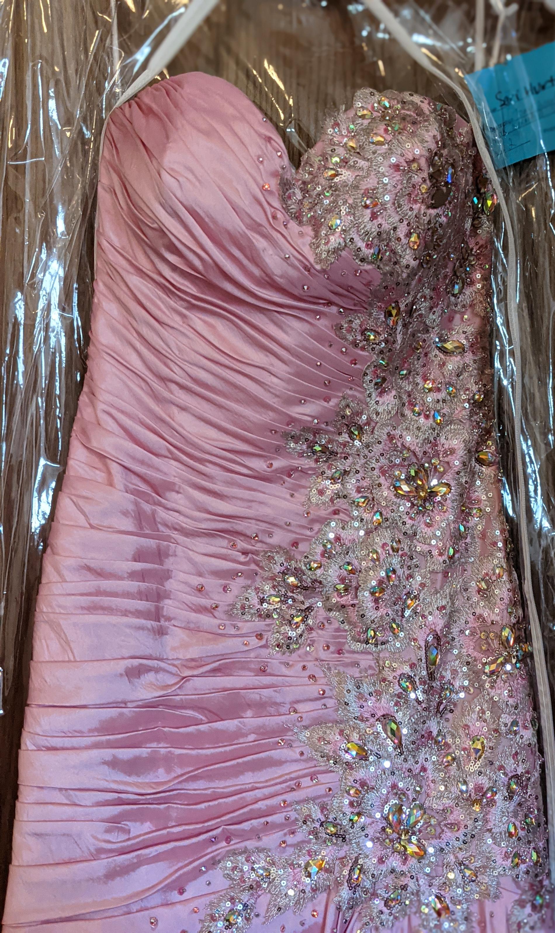 Tony Bowls Size 2 Prom Strapless Sequined Light Pink Mermaid Dress on Queenly