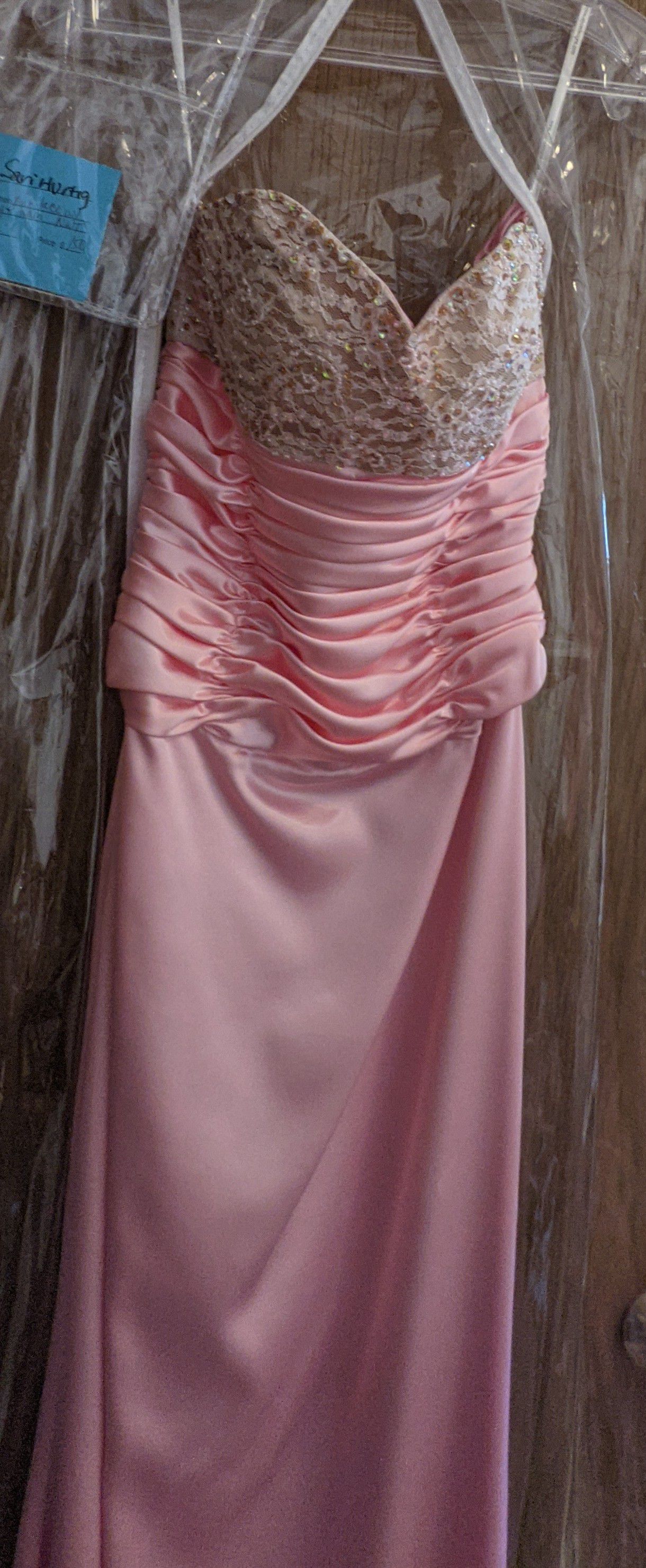 Alyce Designs Size 2 Prom Strapless Lace Pink A-line Dress on Queenly
