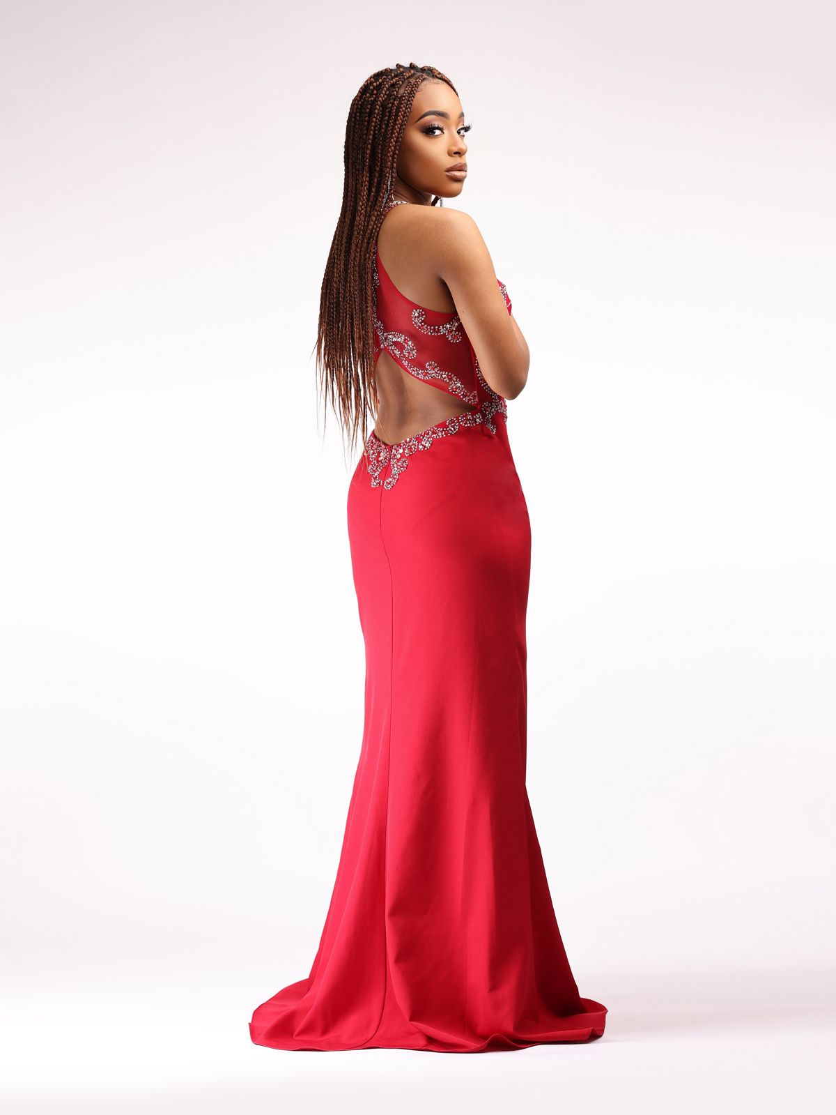 Red Size 8 Side slit Dress on Queenly