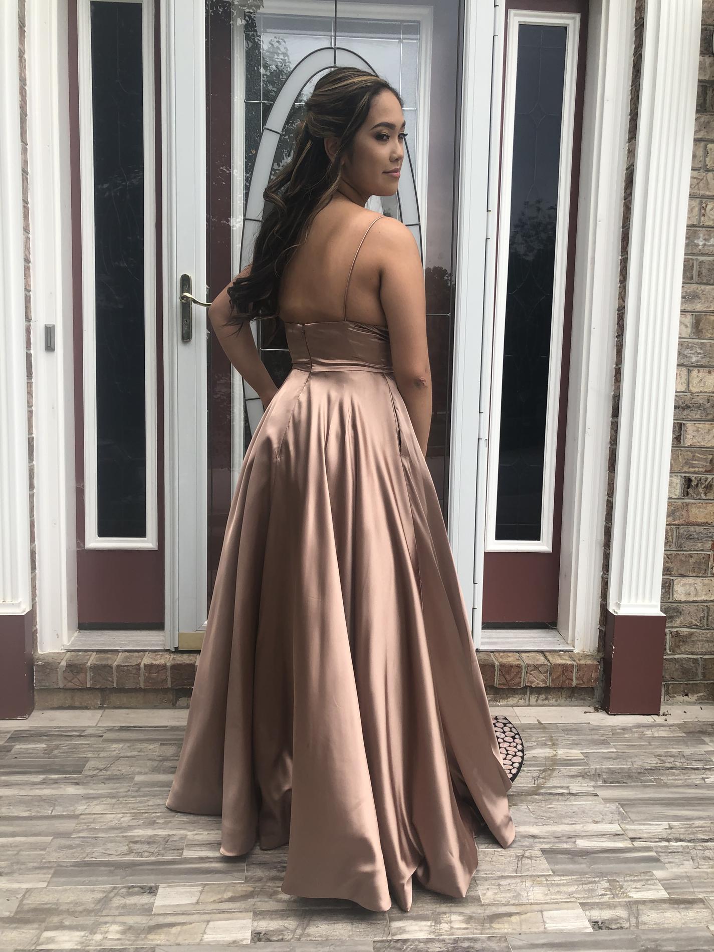 Sherri Hill Size 8 Prom Satin Gold Ball Gown on Queenly