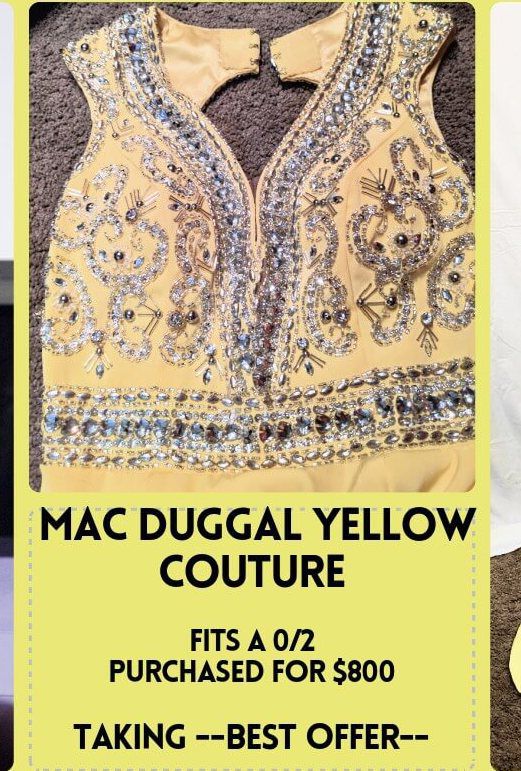 Mac Duggal Size 0 Yellow Mermaid Dress on Queenly