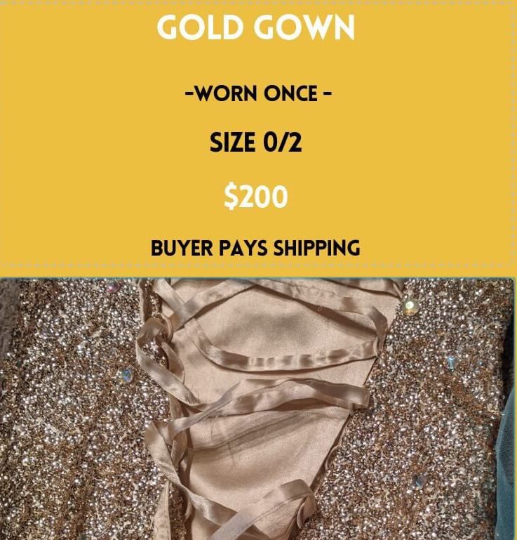 Size 0 Prom Gold Mermaid Dress on Queenly